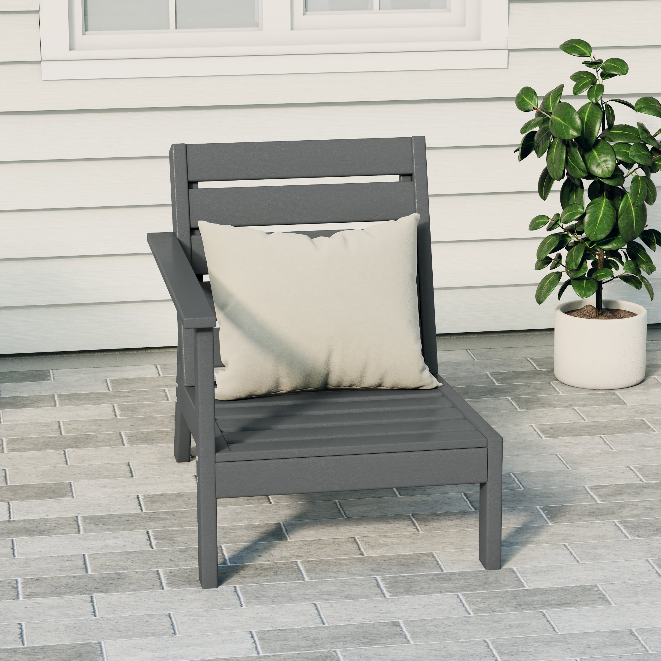 Portsmouth Outdoor Patio HDPE Deep Seating Left Arm Facing Modern Corner Chair