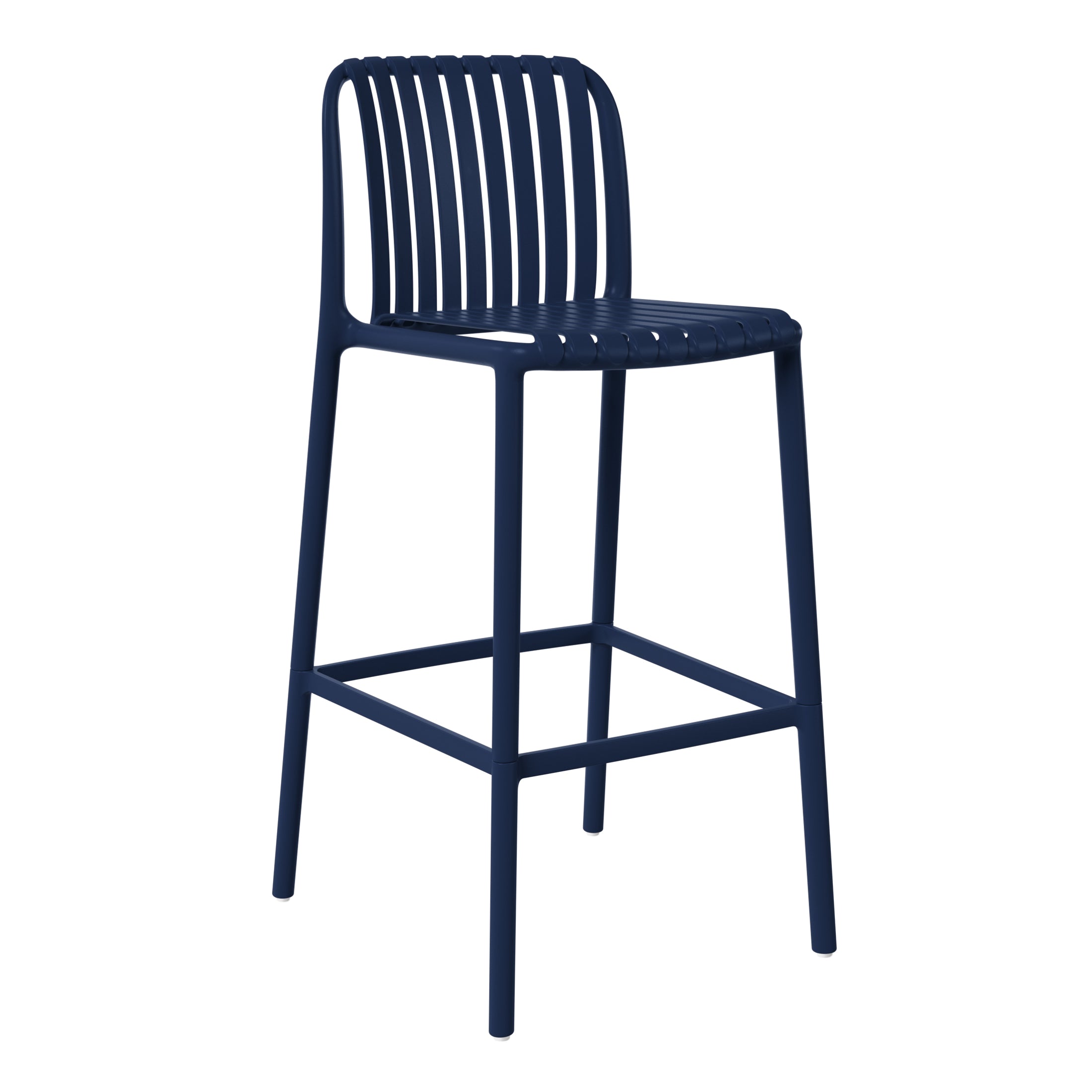 Sunshine 29.5" Outdoor Modern Polypropylene Plastic Patio Bar Height Stools (Set of 2)