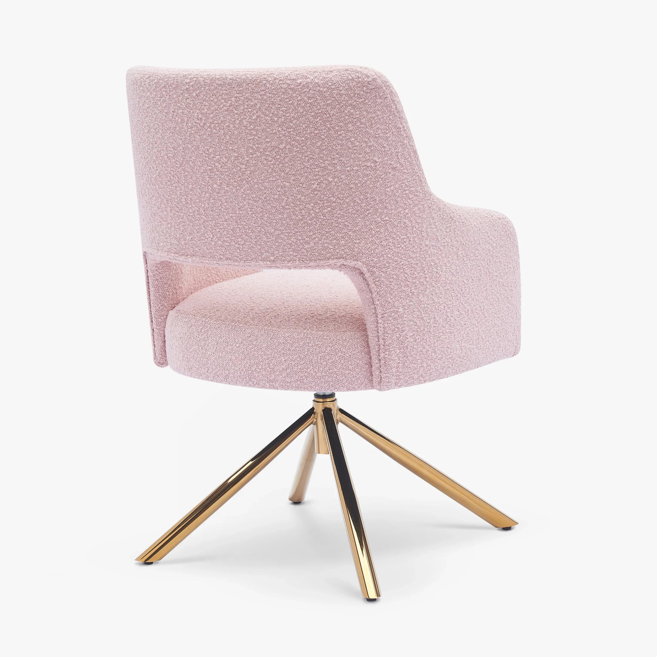 Amélie Mid-Century Modern Wide Boucle Swivel Vanity Chair