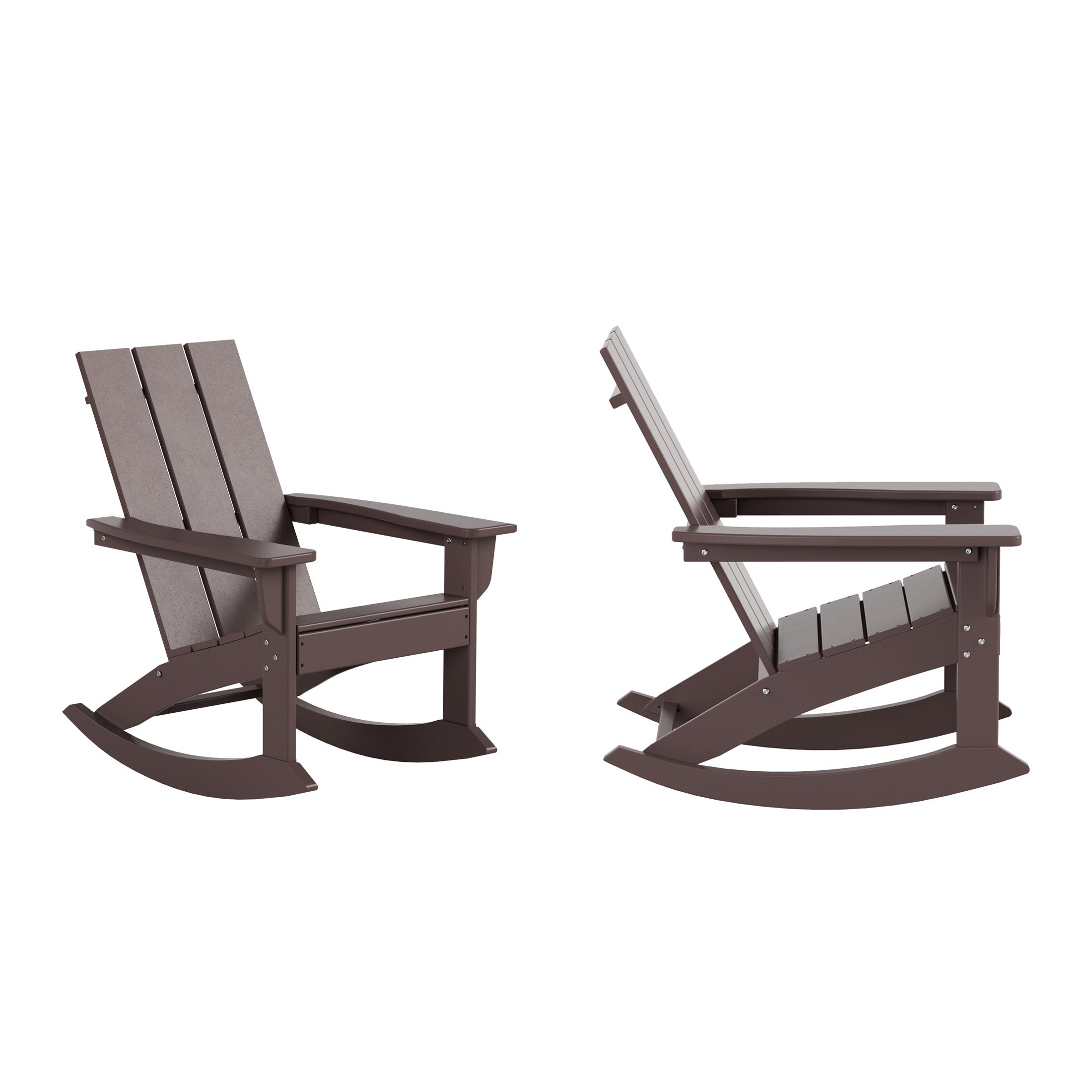Palms Outdoor Patio Modern Adirondack Rocking Chair (Set of 2)