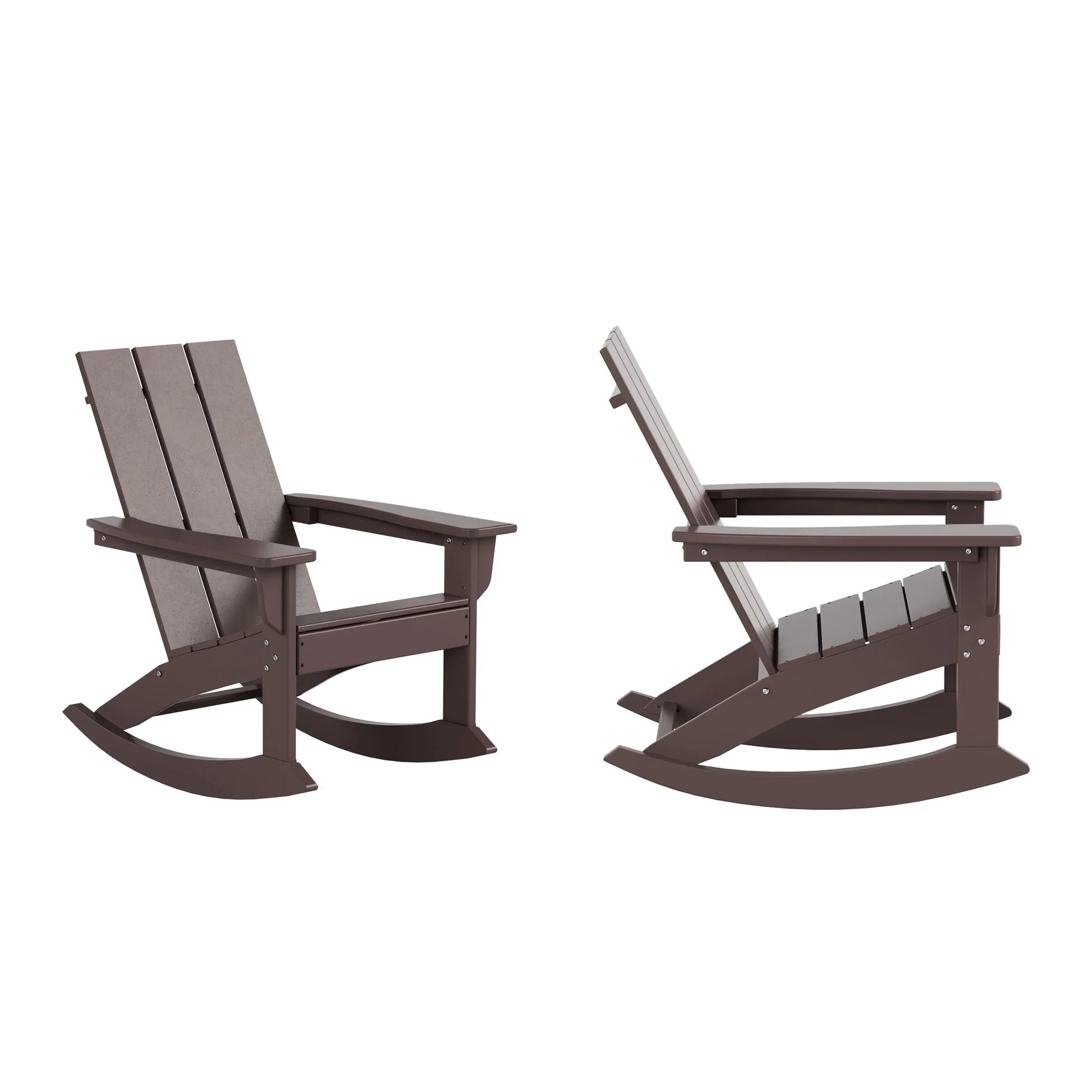Palms Outdoor Patio Modern Adirondack Rocking Chair (Set of 2)