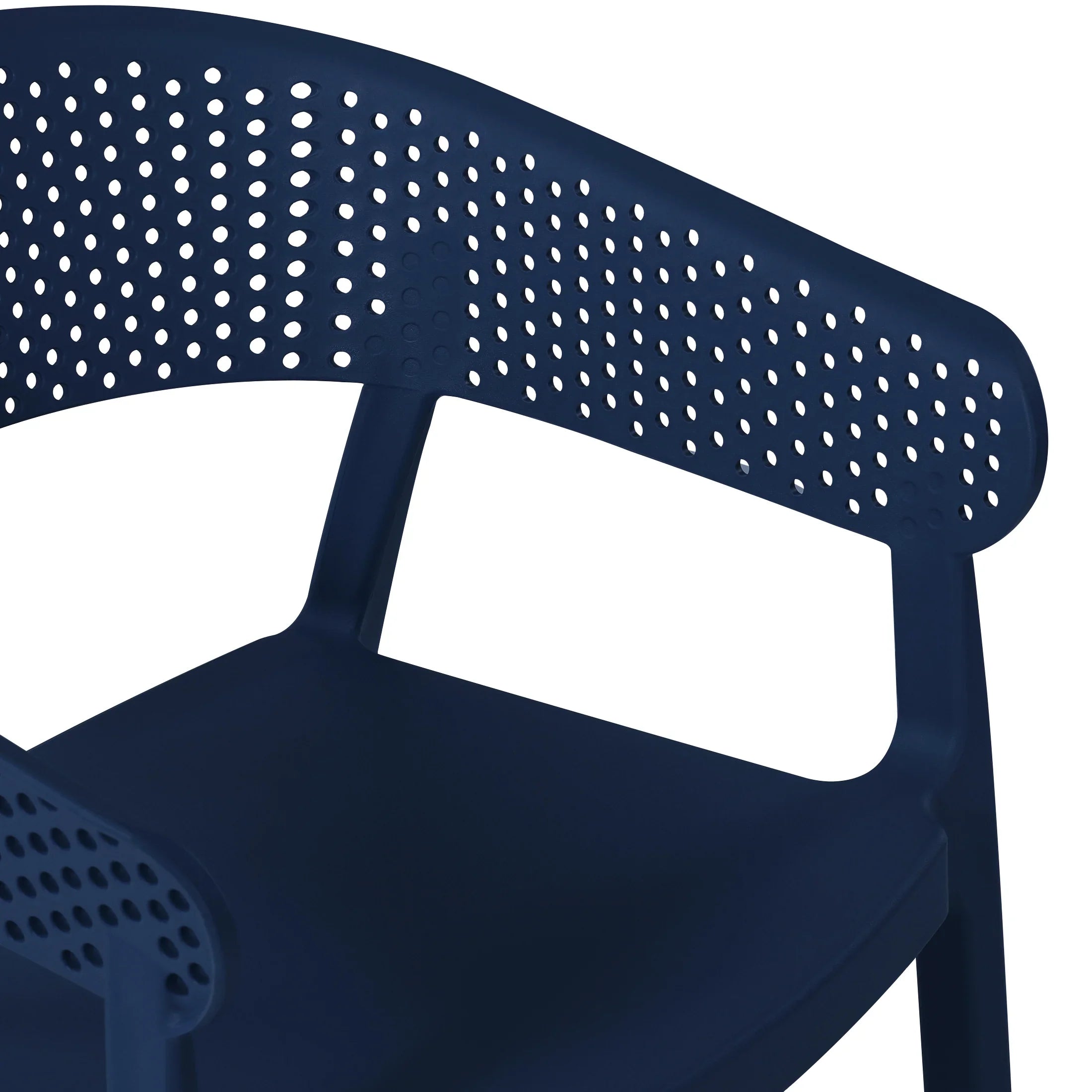 Sunshine Outdoor Modern Stackable Plastic Resin Patio Dining Armchair (Set of 2)