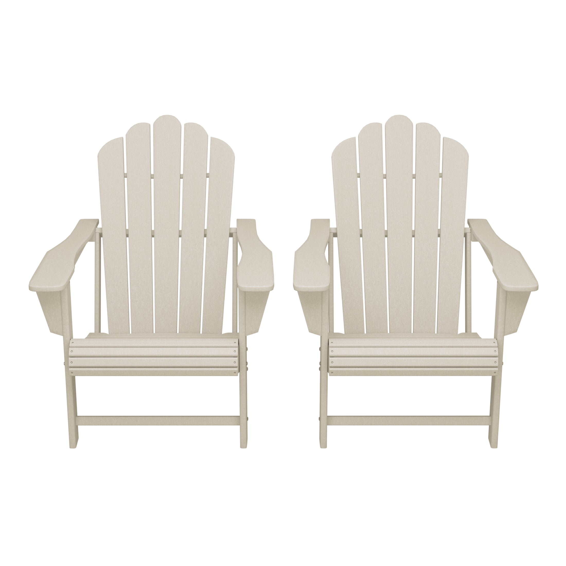 Lakeview Outdoor Patio HDPE Adirondack Chairs With Cup Holders (Set of 2)
