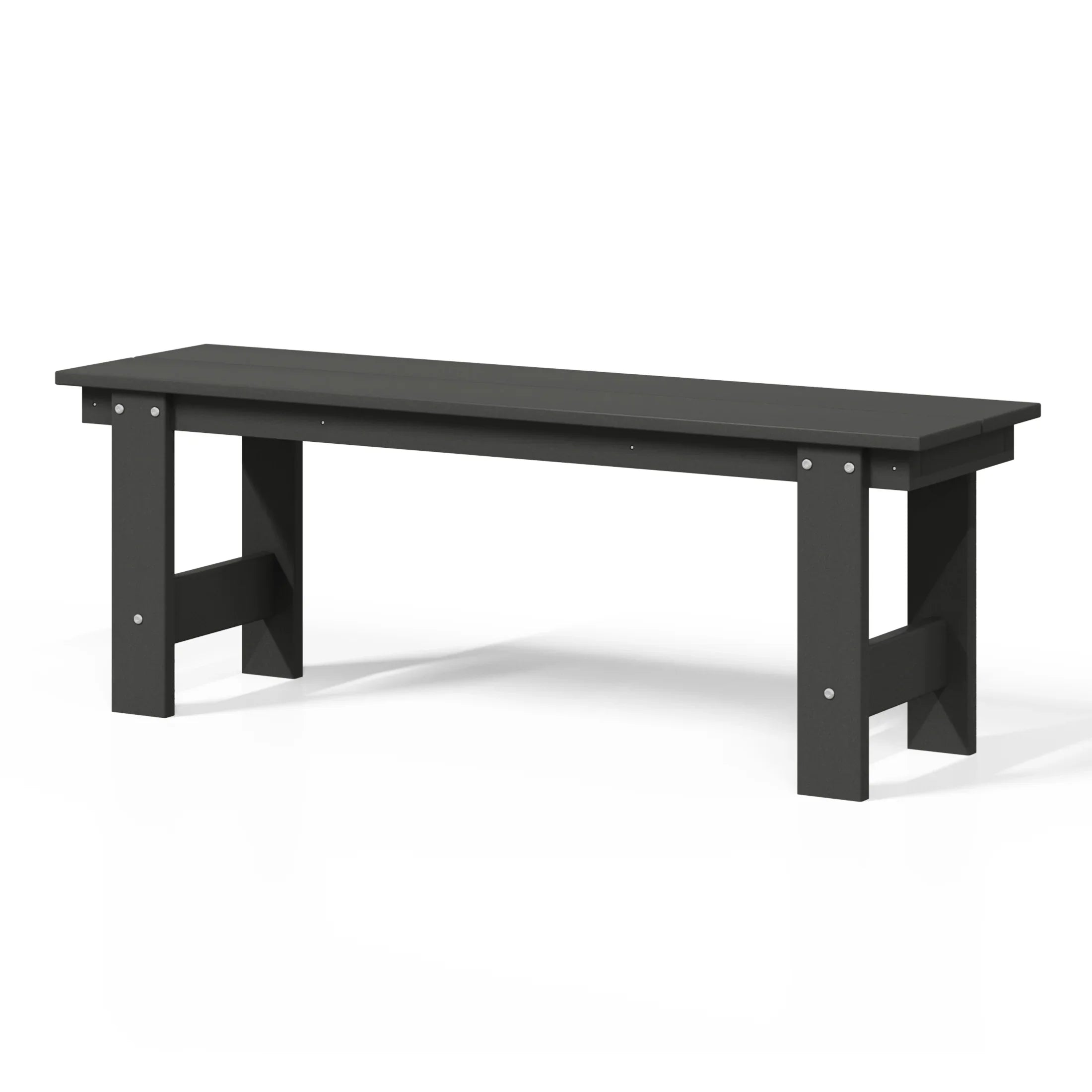 Palms Outdoor HDPE 48" Modern Backless Patio Bench