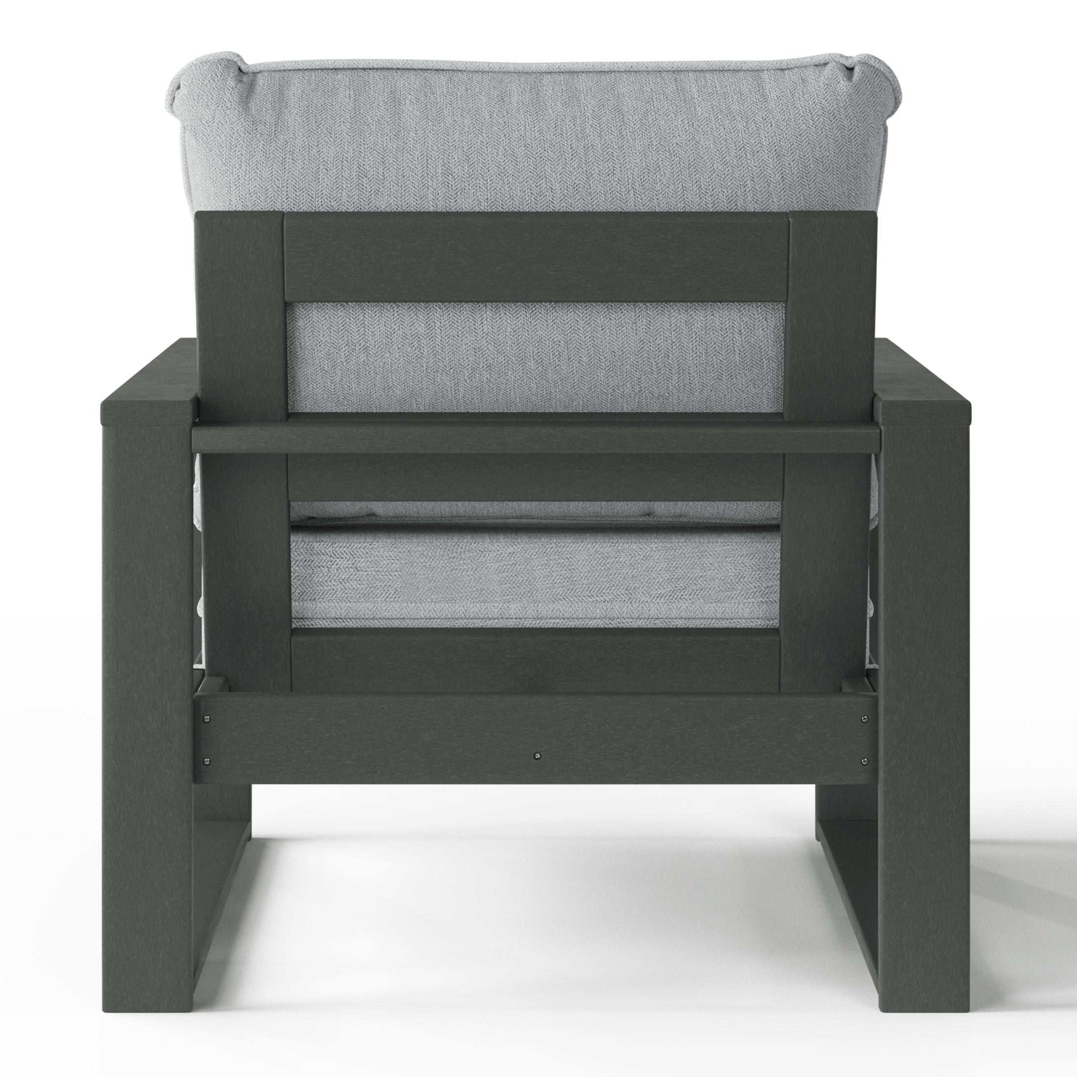 Rockaway Outdoor Modern HDPE Patio Club Chair with Waterproof Deep Seat Cushions (Set of 2)