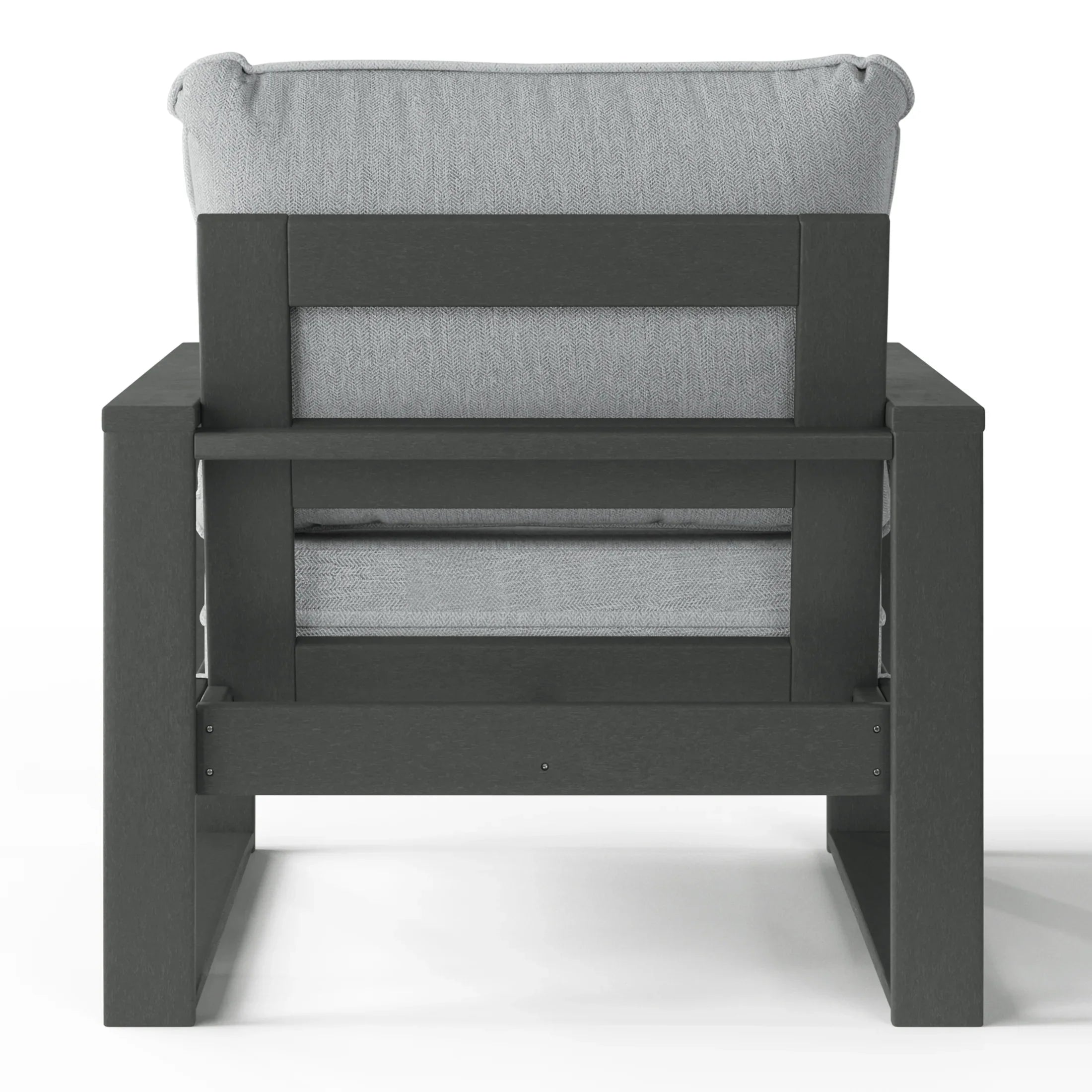Rockaway Outdoor Modern HDPE Patio Club Chair with Waterproof Deep Seat Cushions (Set of 2)