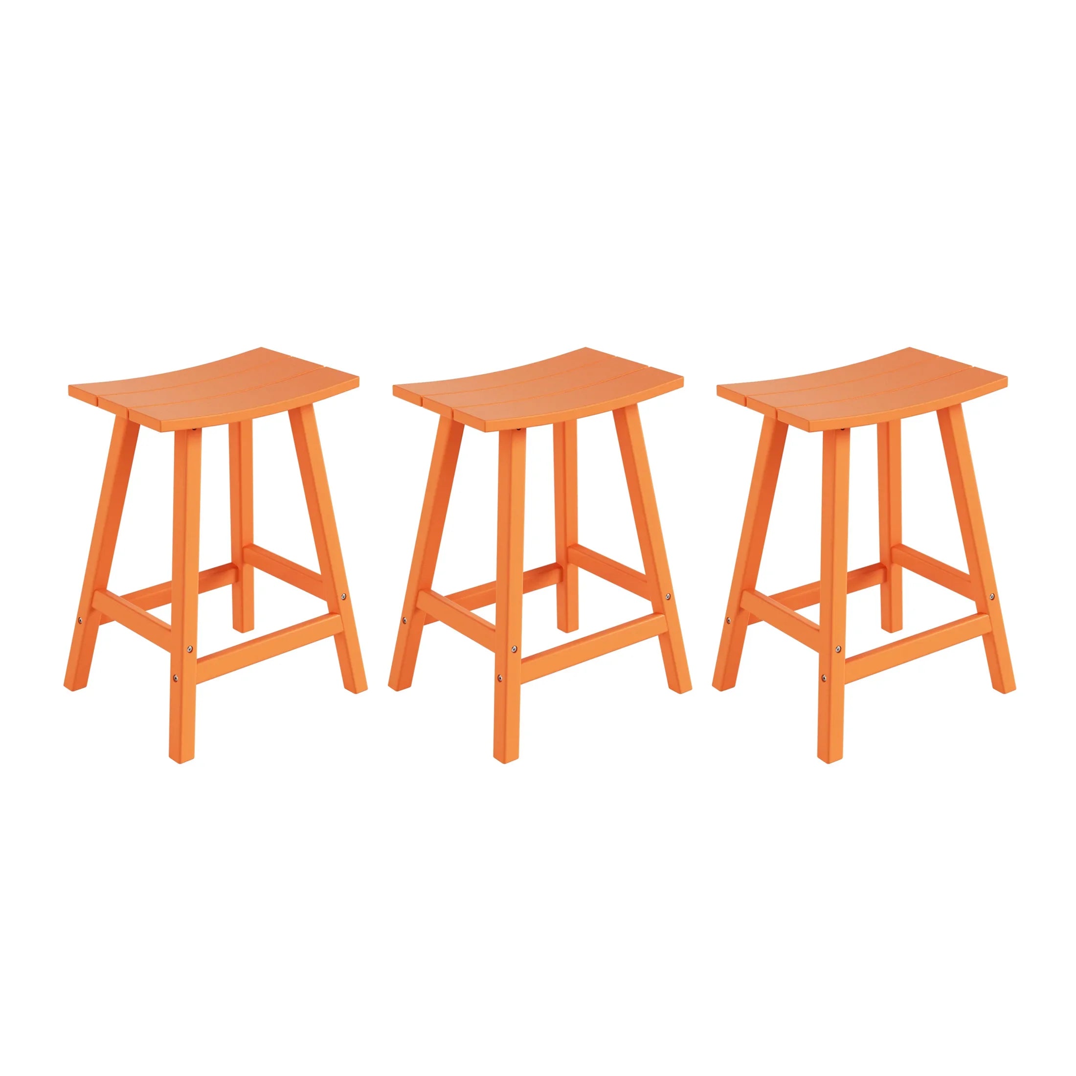 Paradise 24 Inch Counter High Saddle Stools (Set of 3)