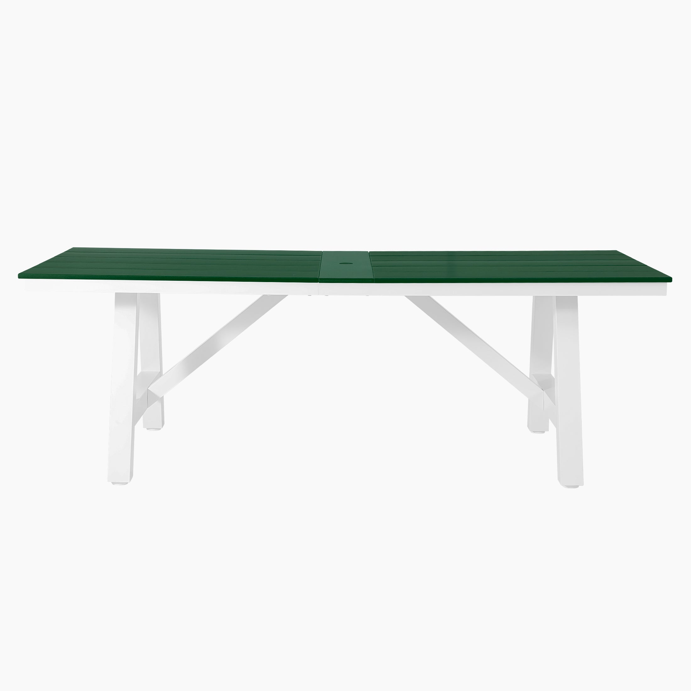 Stinson 7-Piece HDPE Outdoor Furniture Patio Dining Table With Umbrella Hole and Chairs Set For 6