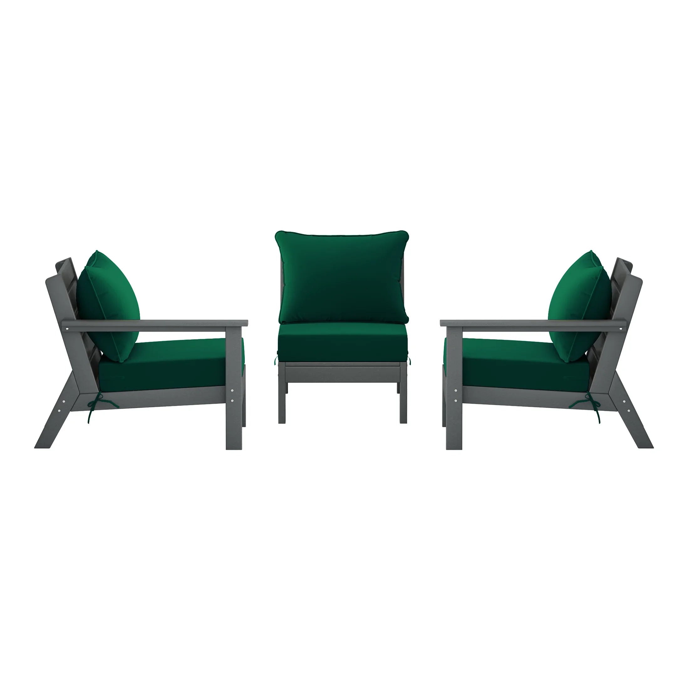 Portsmouth Outdoor Patio HDPE Sectional Sofa with Patio Cushions