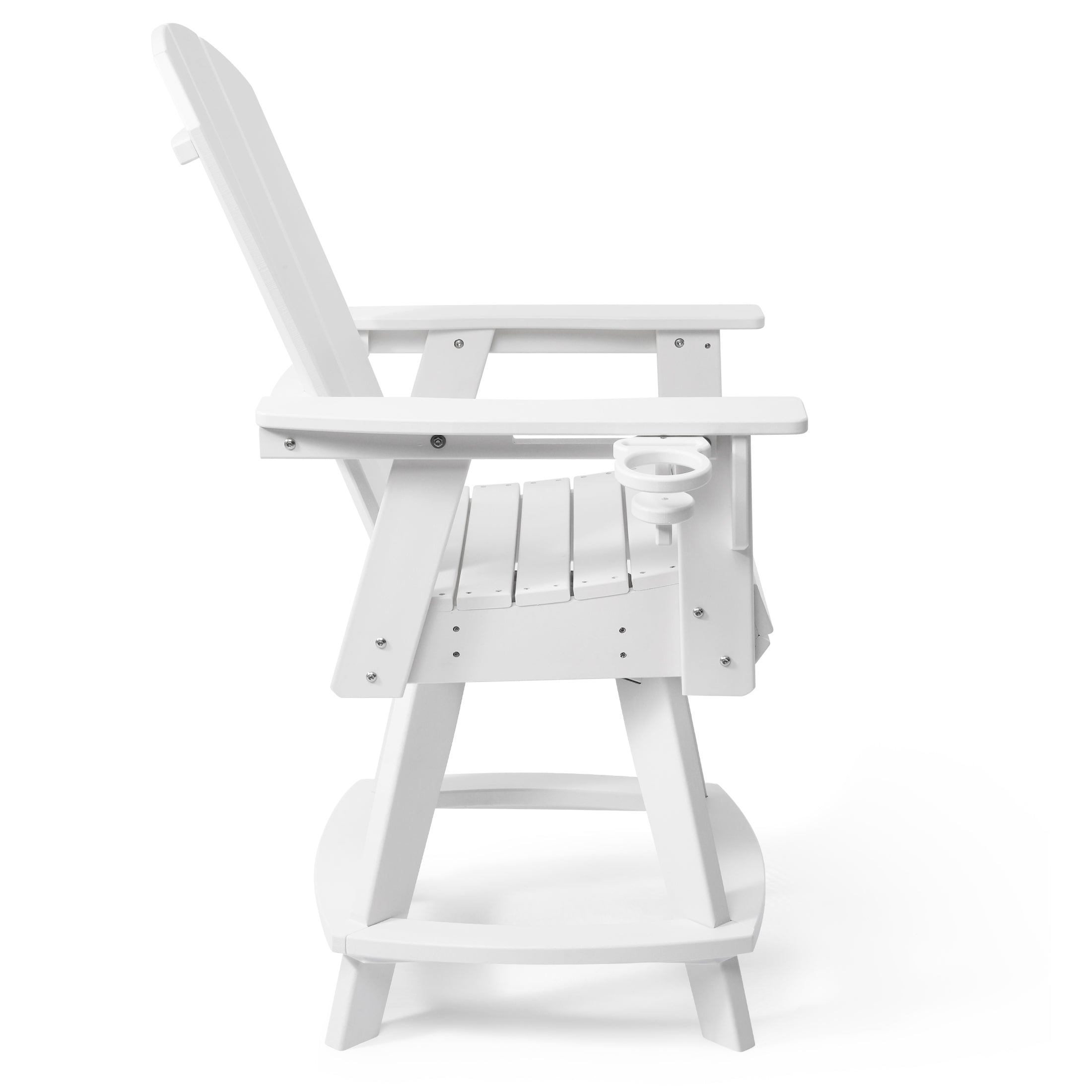 Paradise Outdoor HDPE Adirondack Swivel Counter Height Bar Chair With Cup Holder