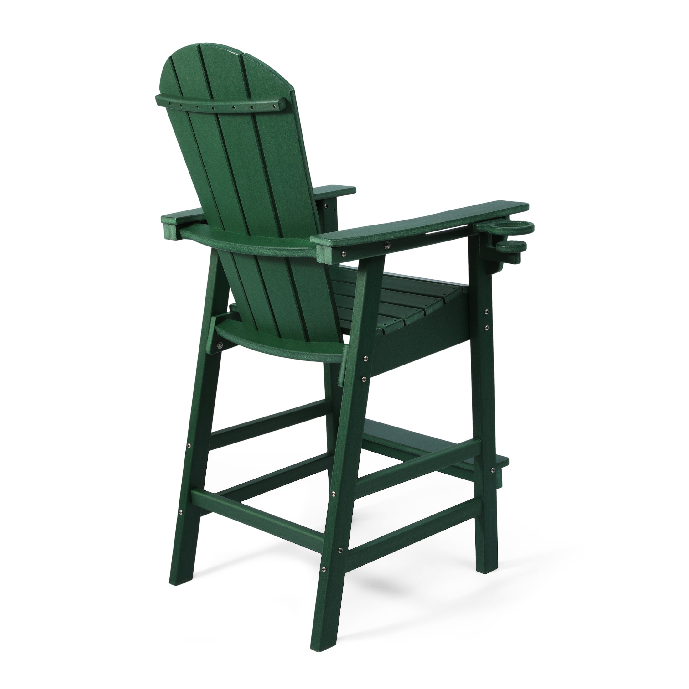 Paradise Outdoor HDPE Tall Adirondack Bar Height Chair With Cup Holder