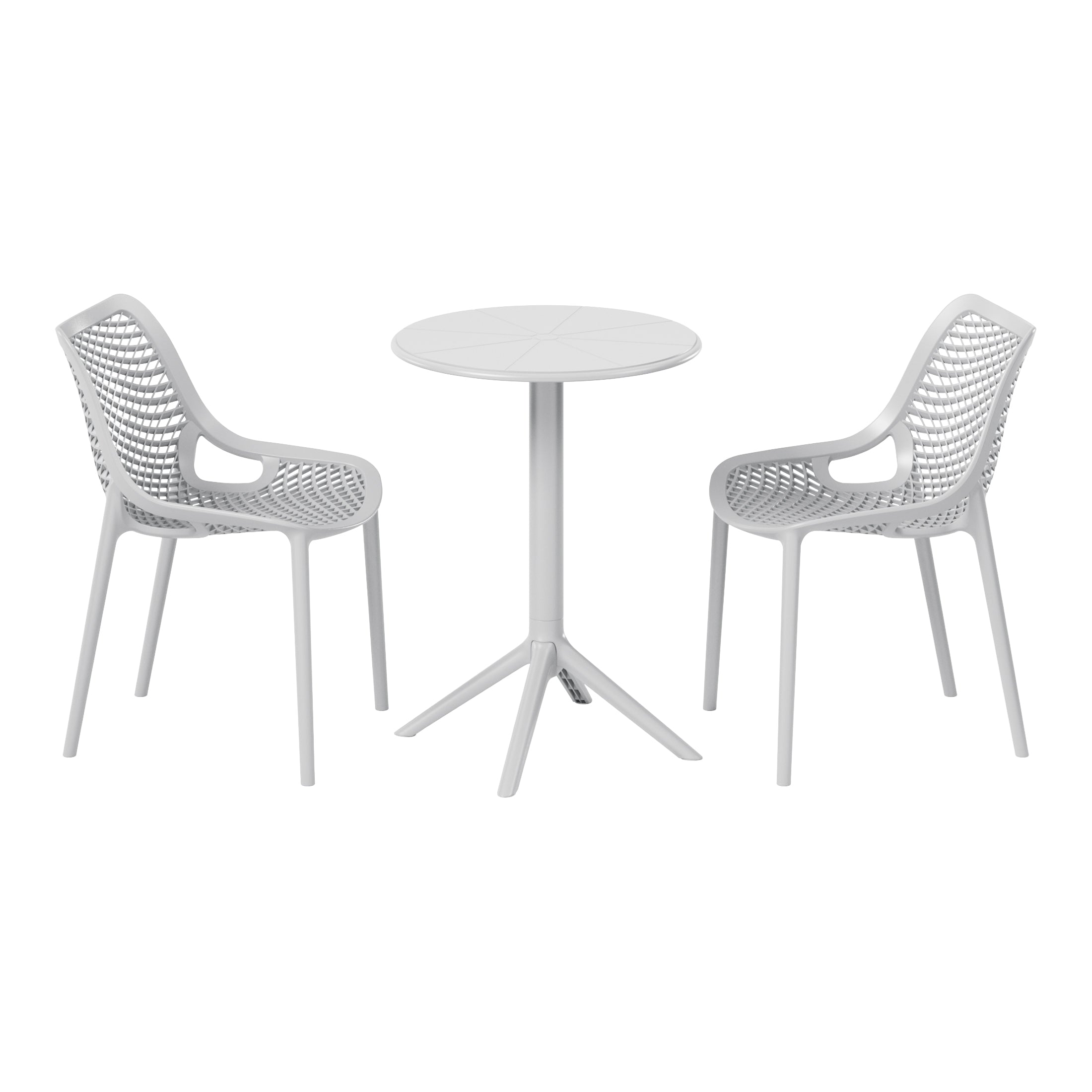 Sunshine 3-Piece Outdoor Resin Patio Bistro Set with Stackable Patio Dining Side Chairs
