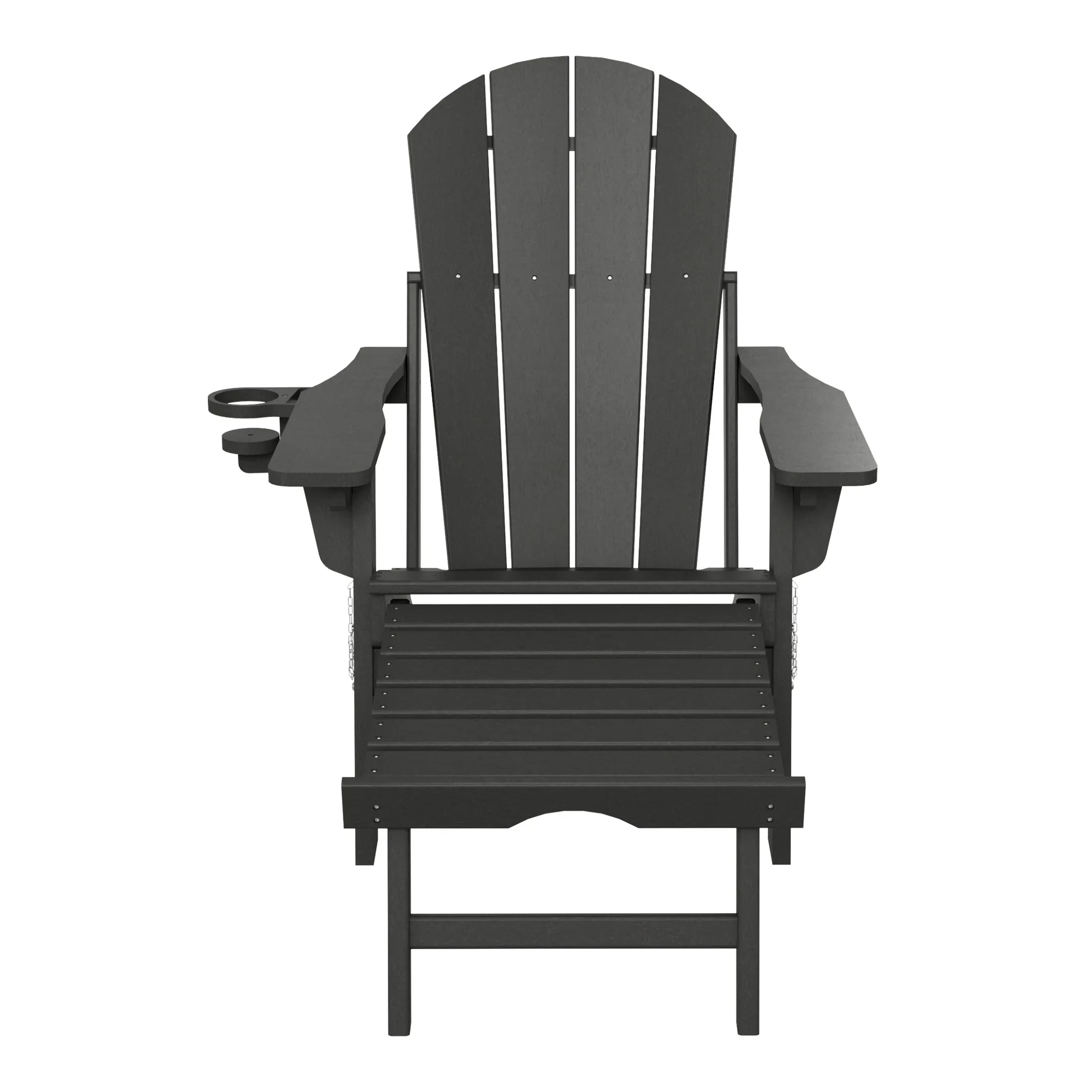 Paradise Folding Adjustable Adirondack Chair with Retractable Ottoman and Cup Holder