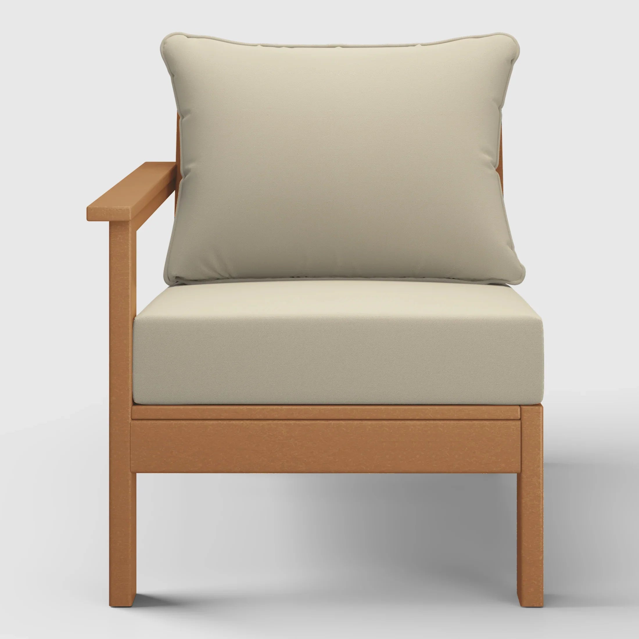 Portsmouth Outdoor Patio HDPE Left Arm Sectional Corner Club Chair with Patio Cushions