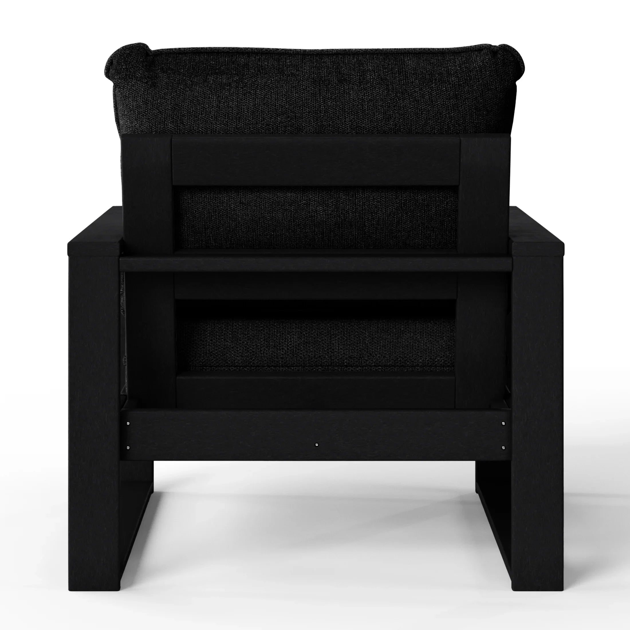 Rockaway Outdoor Modern HDPE Patio Club Chair with Waterproof Deep Seat Cushions