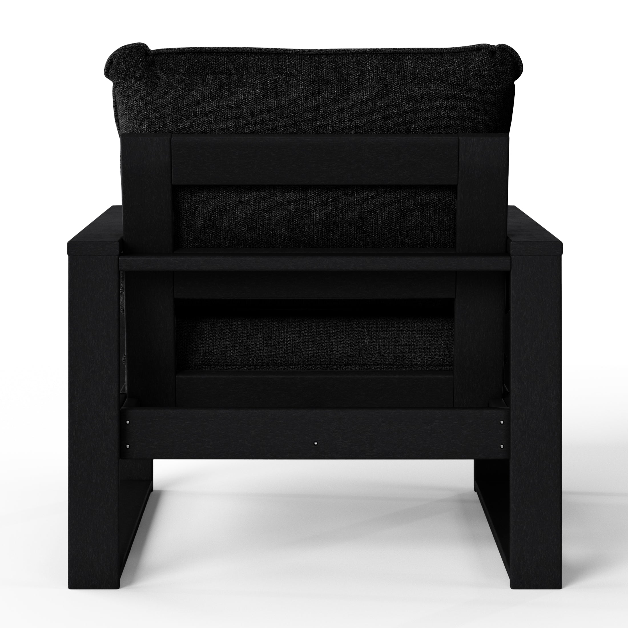 Rockaway Outdoor Modern HDPE Patio Club Chair with Waterproof Deep Seat Cushions (Set of 2)