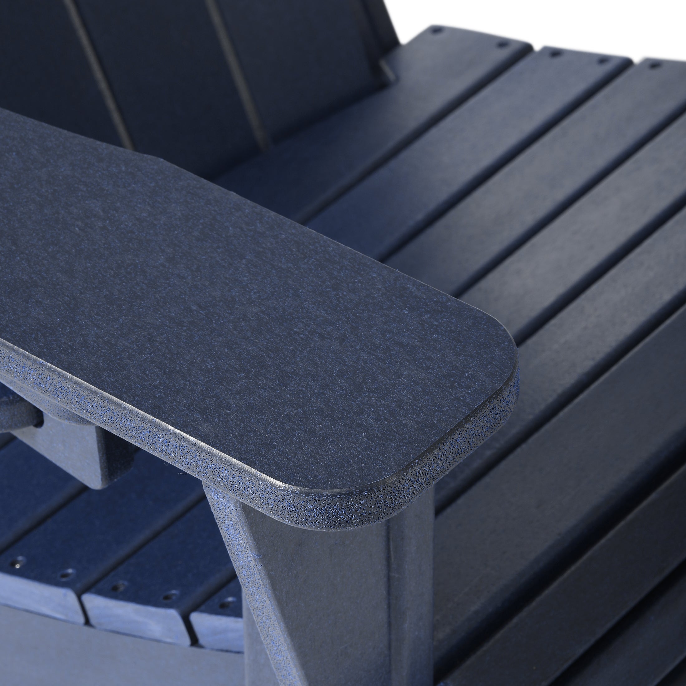 Lakeview 4-Piece Outdoor Patio HDPE Adirondack Chairs With Ottomans and Cup Holder Set