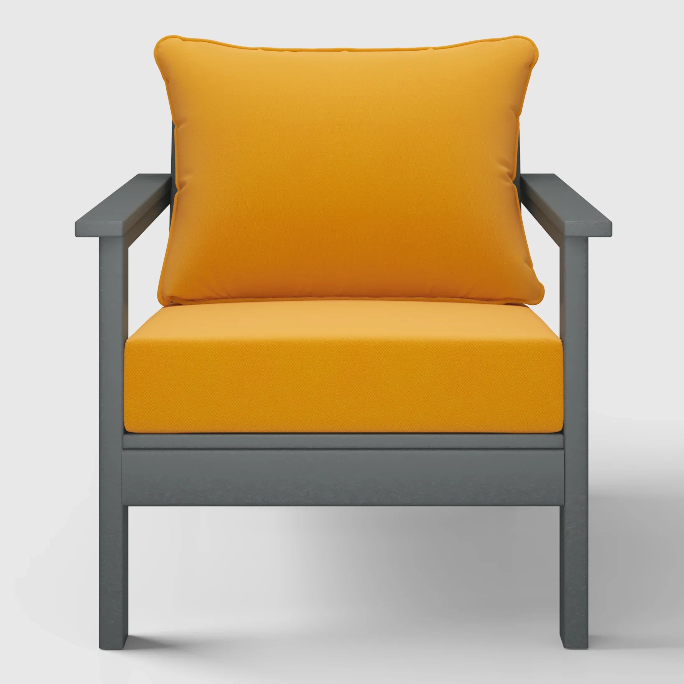 Portsmouth Outdoor Modern HDPE Patio Club Chairs with Deep Seat Cushions (Set of 2)
