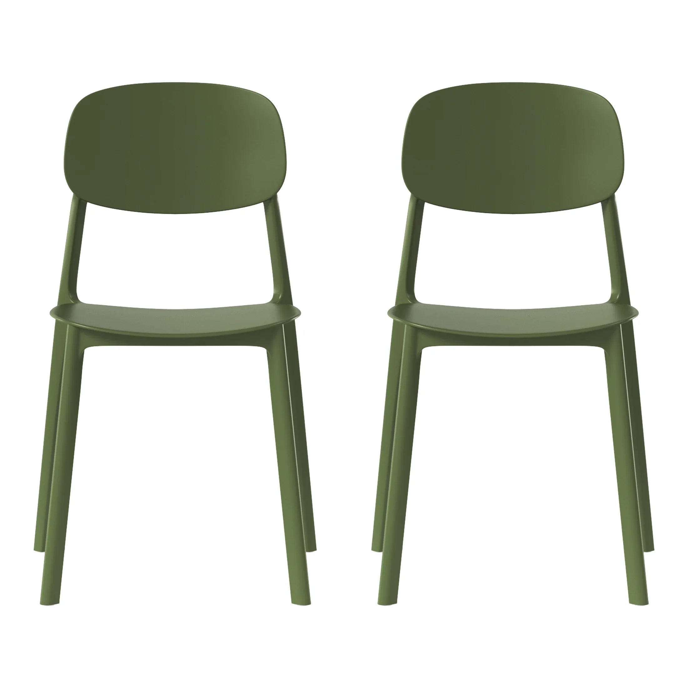 Sunshine Modern Stackable Polypropylene Plastic Patio Dining Chair (Set of 2)