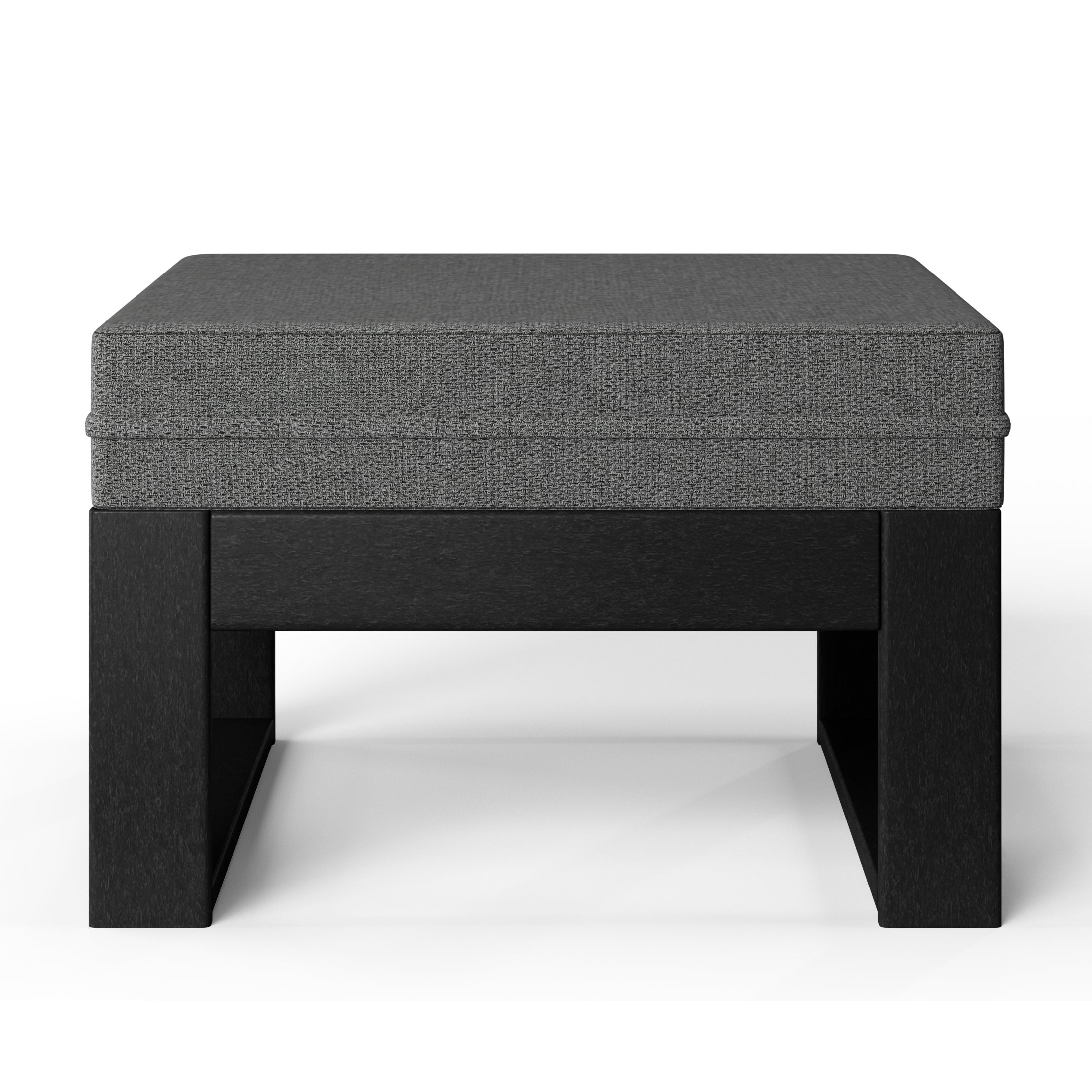 Rockaway Outdoor HDPE Patio Ottoman with Waterproof Olefin Cushions