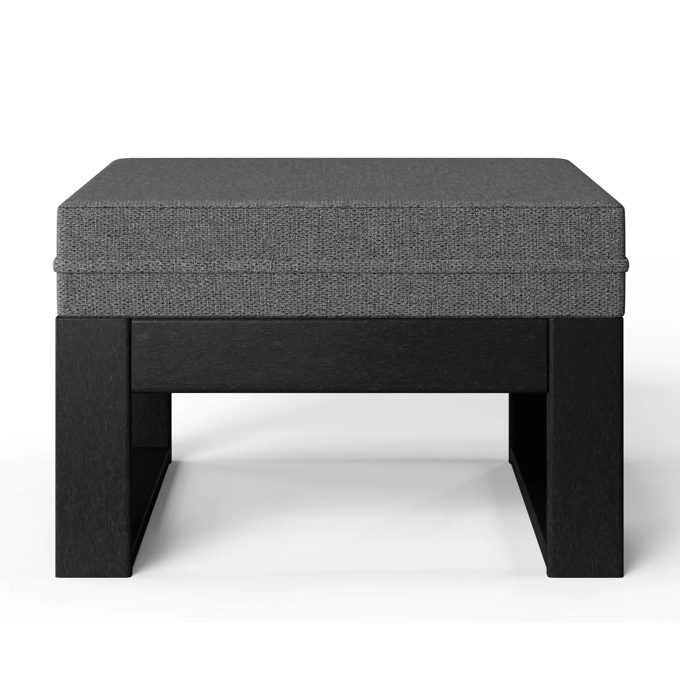 Rockaway Outdoor HDPE Patio Ottoman with Waterproof Olefin Cushions
