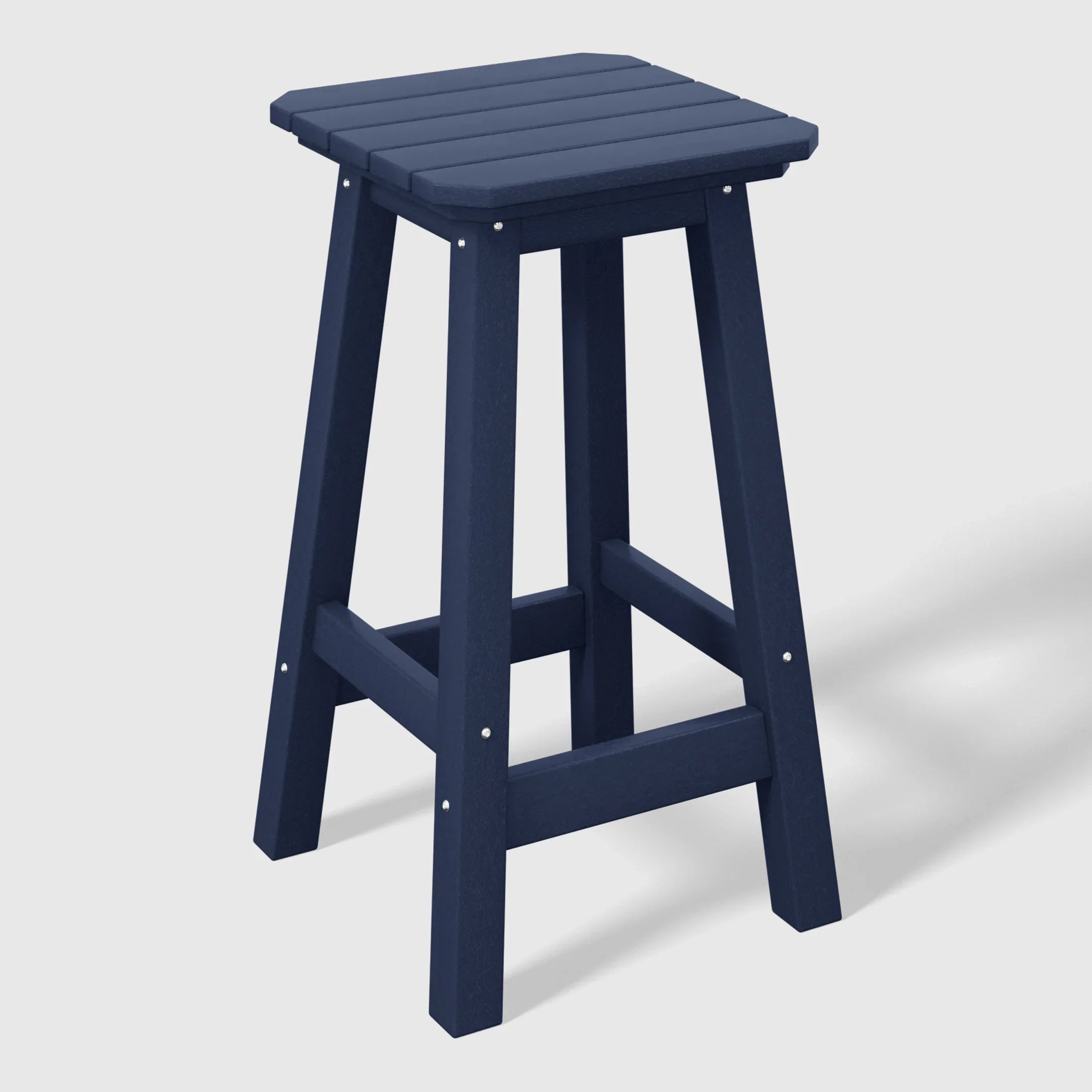 Paradise 24" HDPE Outdoor Patio Counter High Backless Square Bar Stools Set of Three