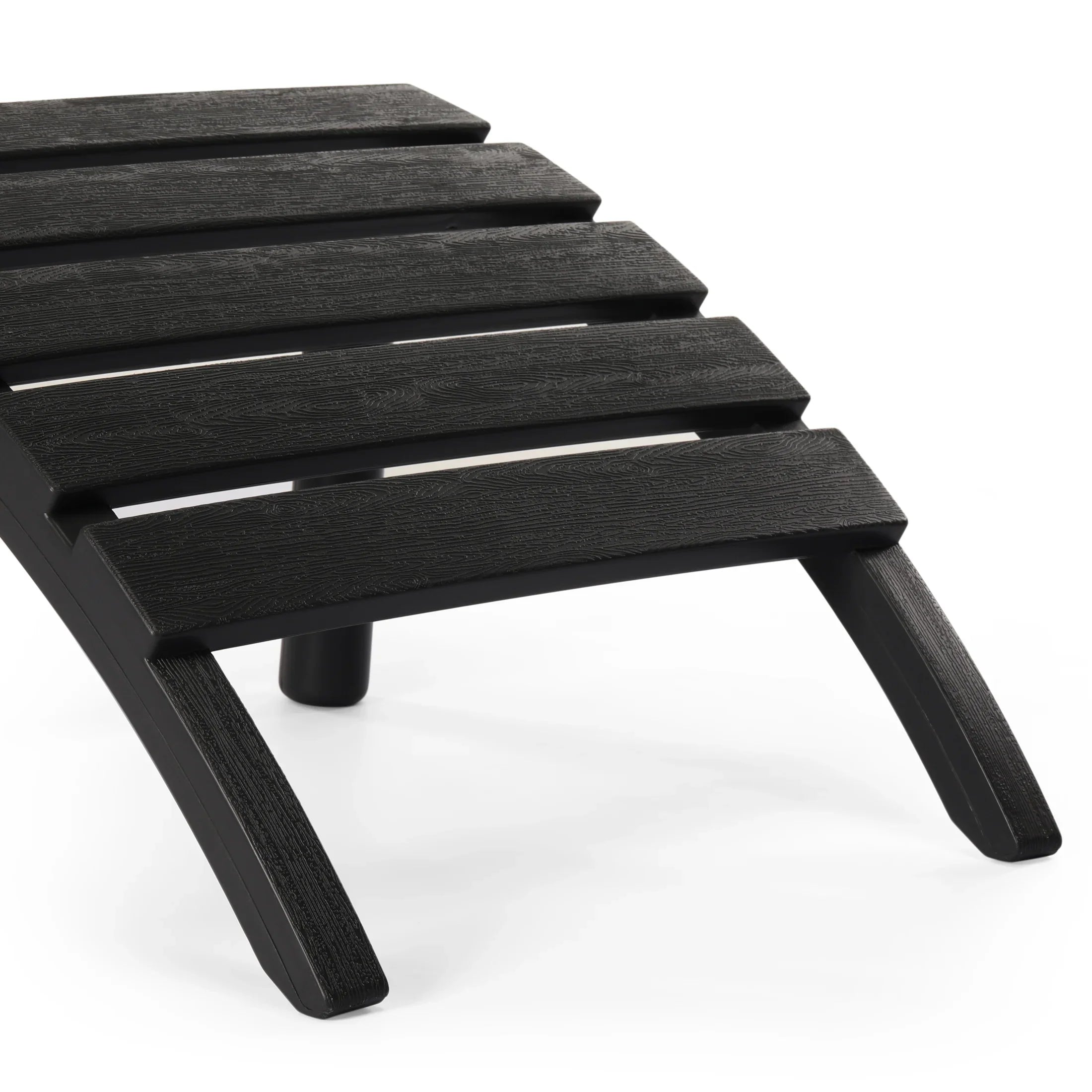 Cayman 3-Piece HDPE Outdoor Patio Adirondack Chair with Ottoman and 18" Side Table Set
