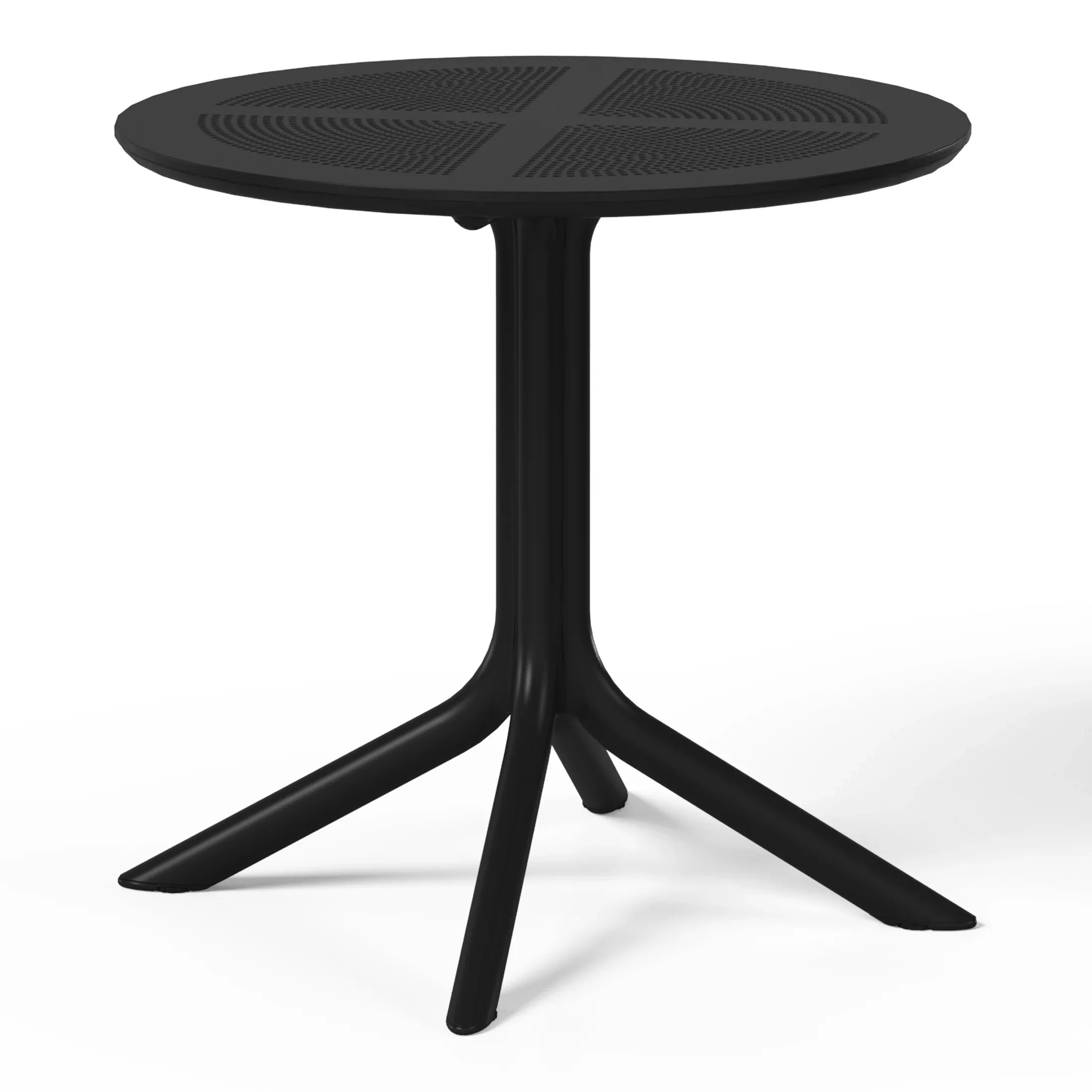 Sunshine 31.5" Round Plastic Outdoor Patio Dining Table for 4