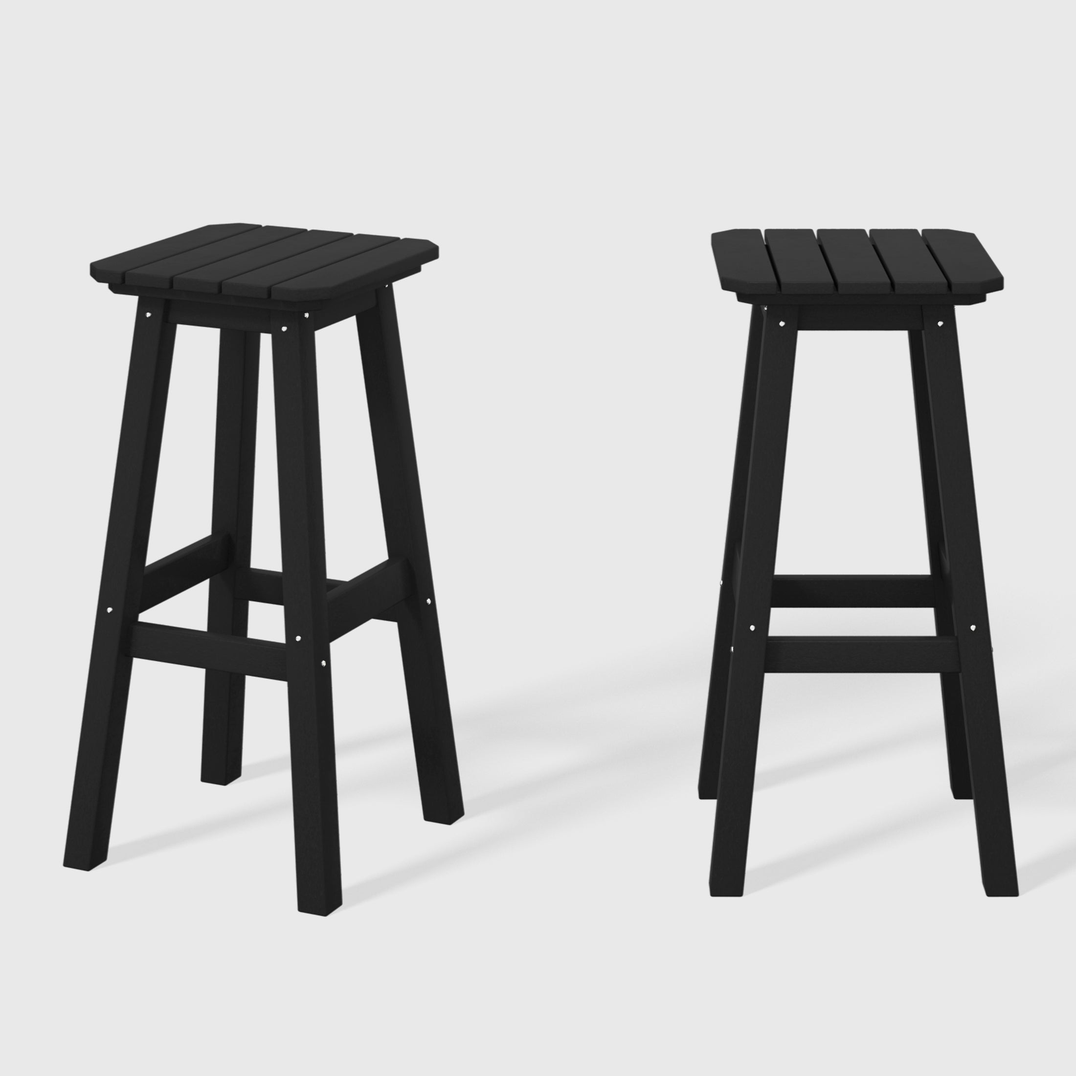 Paradise 29" HDPE Outdoor Patio Square Bar Stools (Set of 2)
