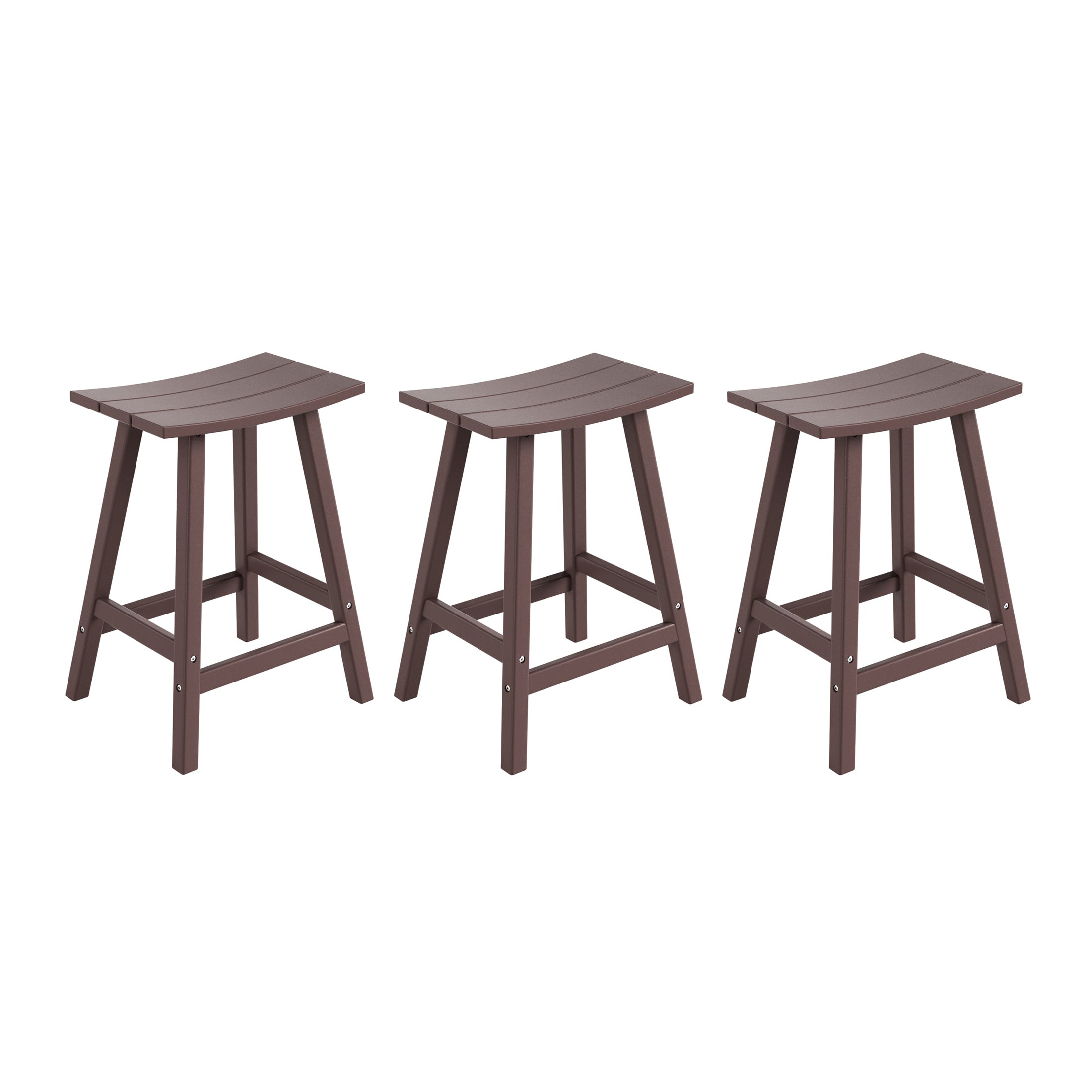 Paradise 24 Inch Counter High Saddle Stools (Set of 3)