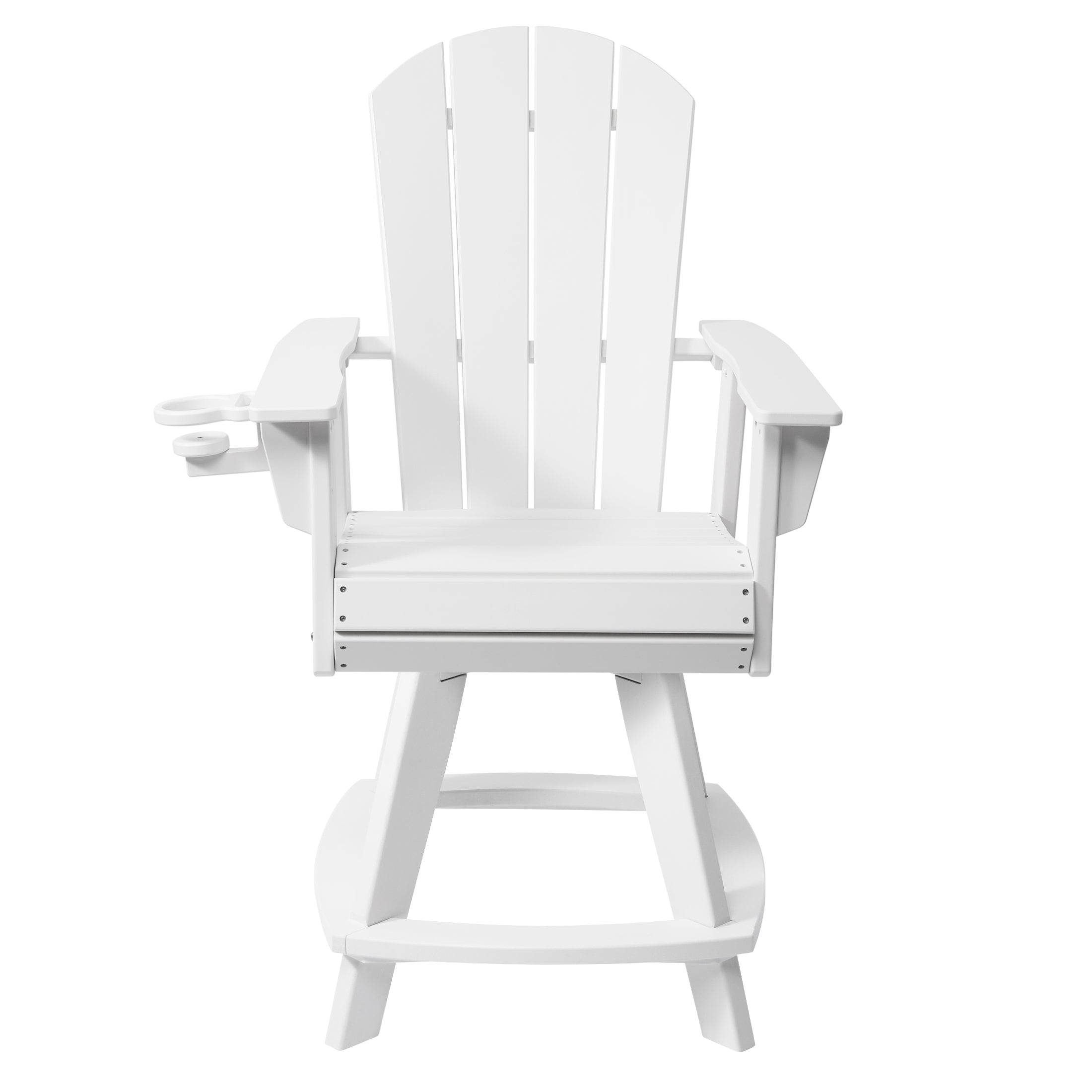 Paradise Outdoor HDPE Adirondack Swivel Counter Height Bar Chair With Cup Holder