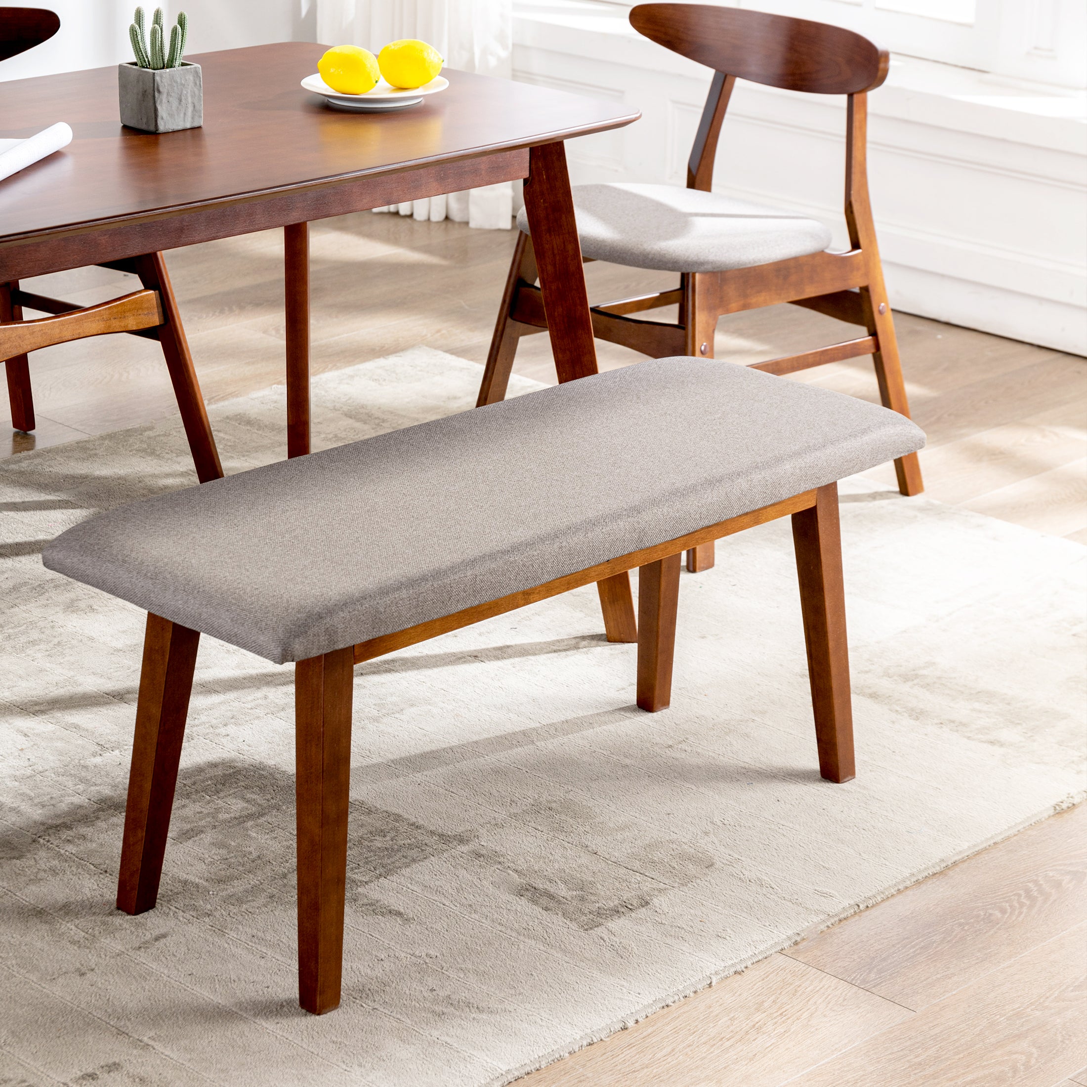 Scarsdale 41.9" length upholstered solid Wood bench