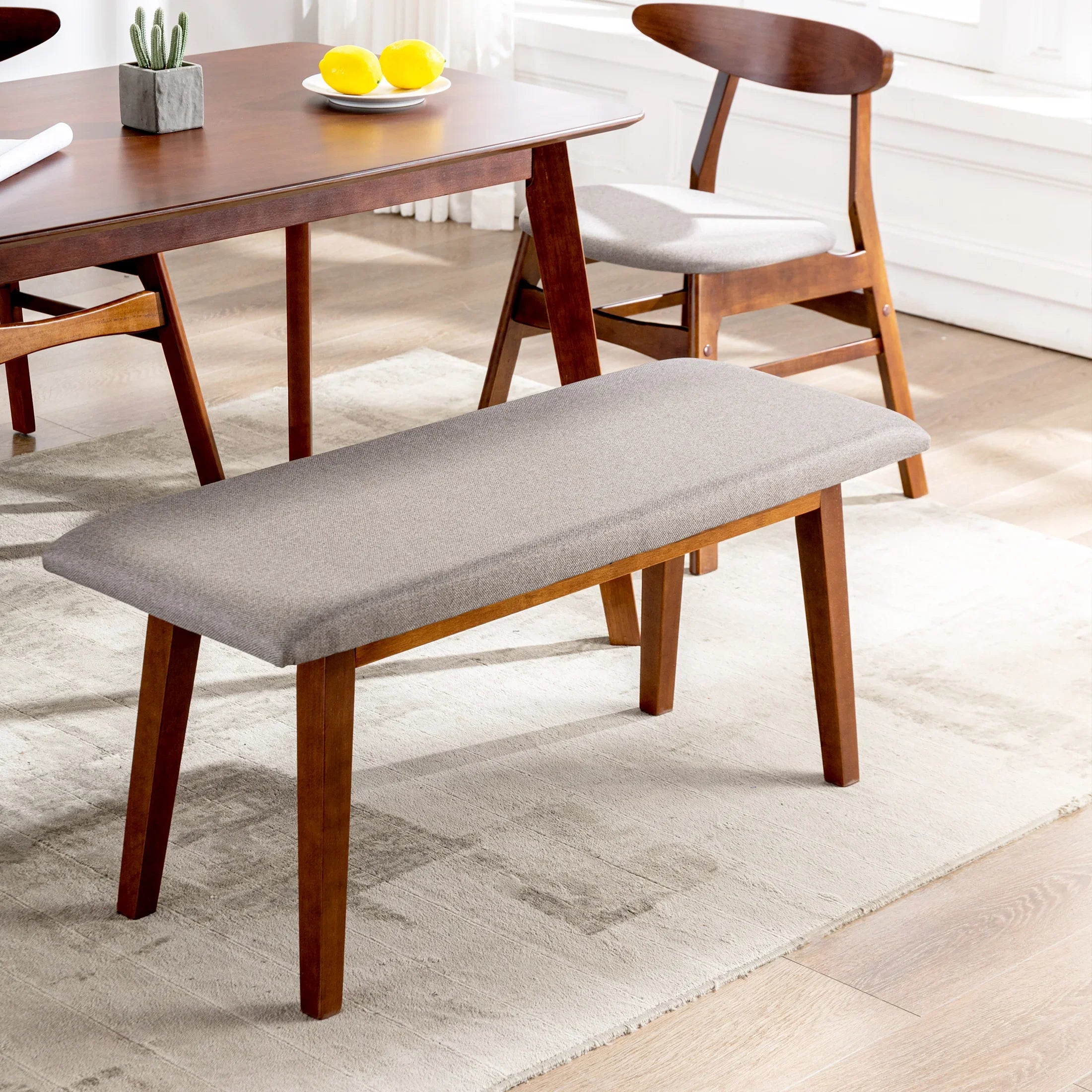Scarsdale 41.9" length upholstered solid Wood bench