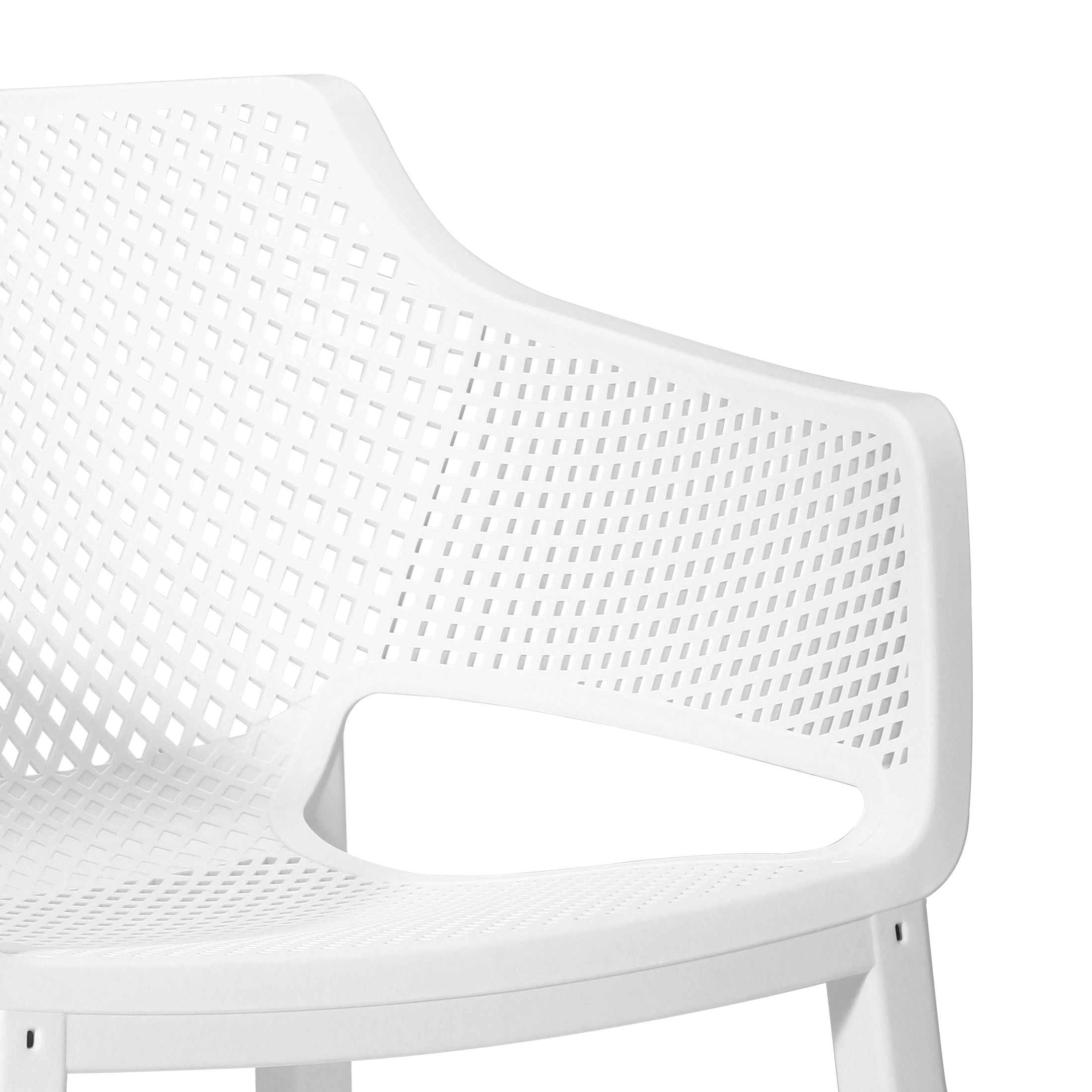 Sunshine Outdoor Modern Stackable Plastic Resin Patio Dining Armchair (Set of 4)