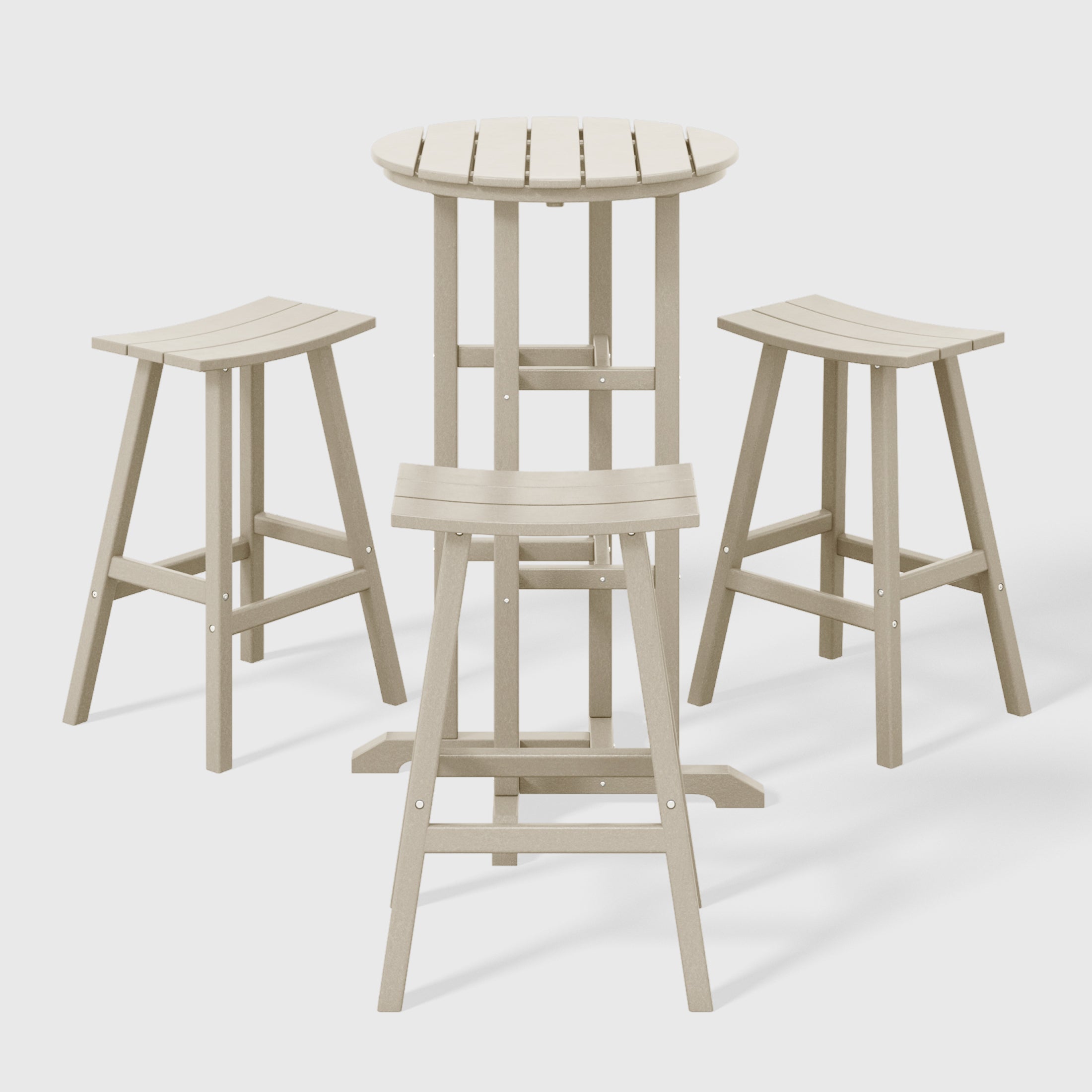 Paradise Outdoor Patio Bar Height Table and Bar Stool 4-Piece Dining Set