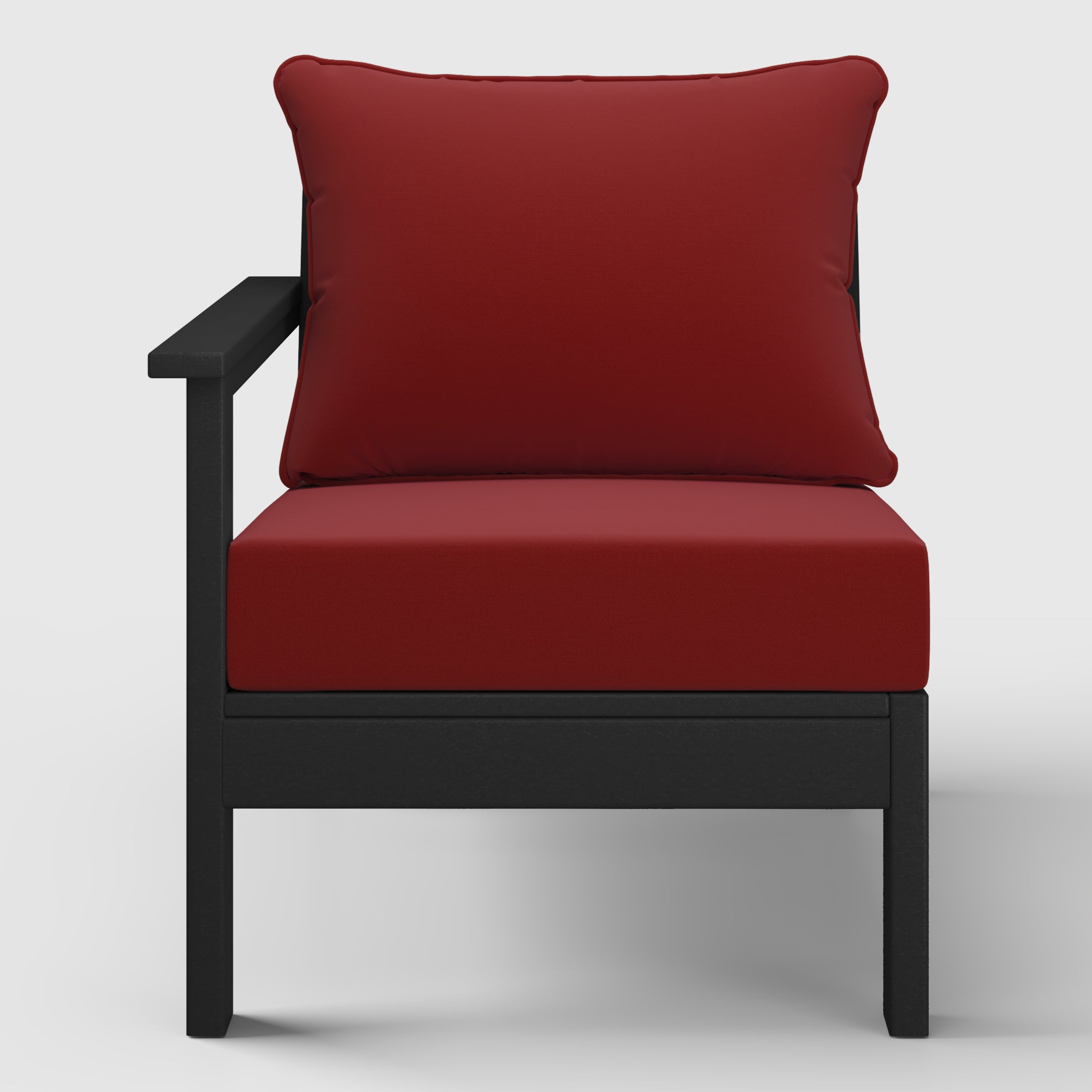 Portsmouth Outdoor Patio HDPE Left Arm Sectional Corner Club Chair with Patio Cushions