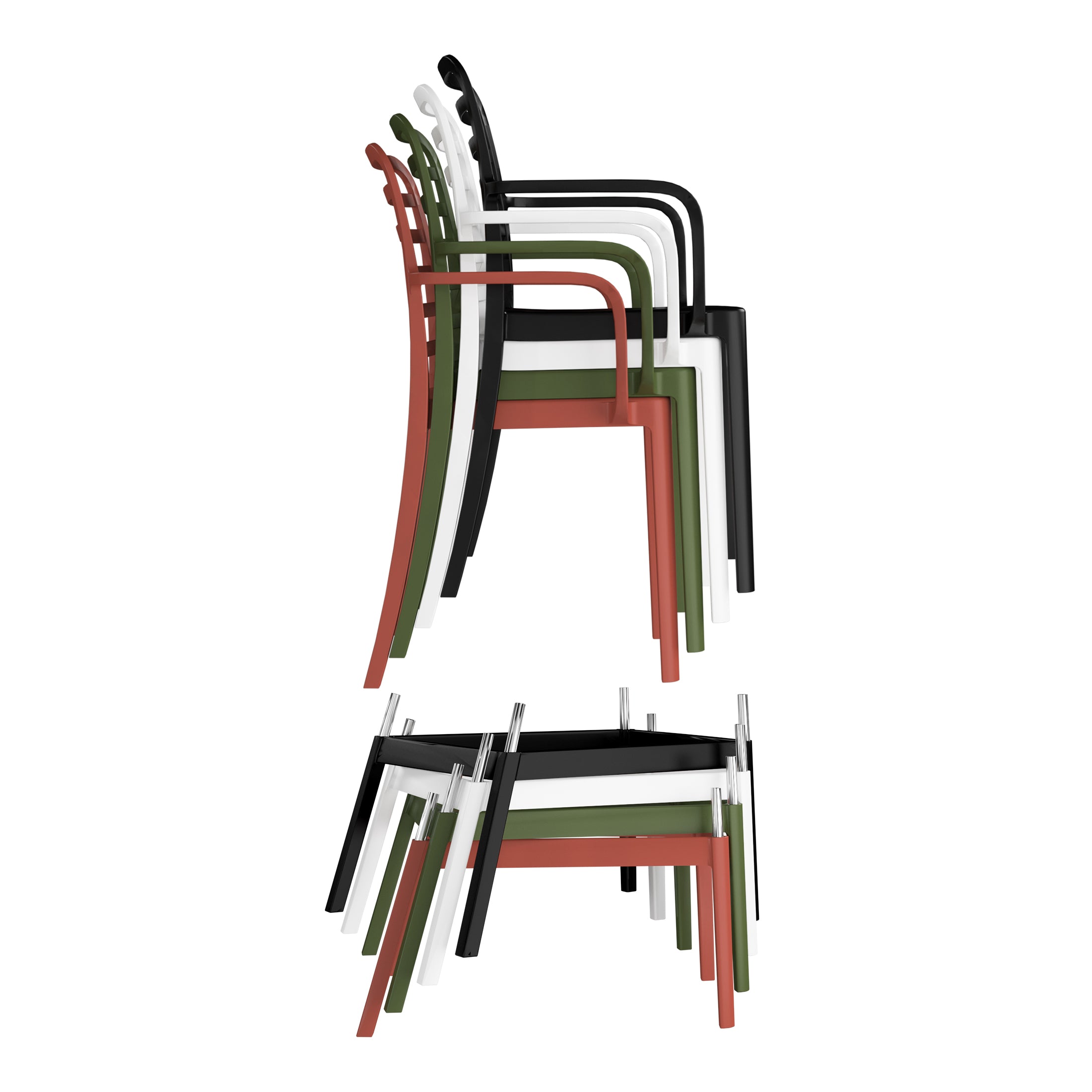 Sunshine 29.5" Outdoor Polypropylene Plastic Patio Bar Height Stools (Set of 2)