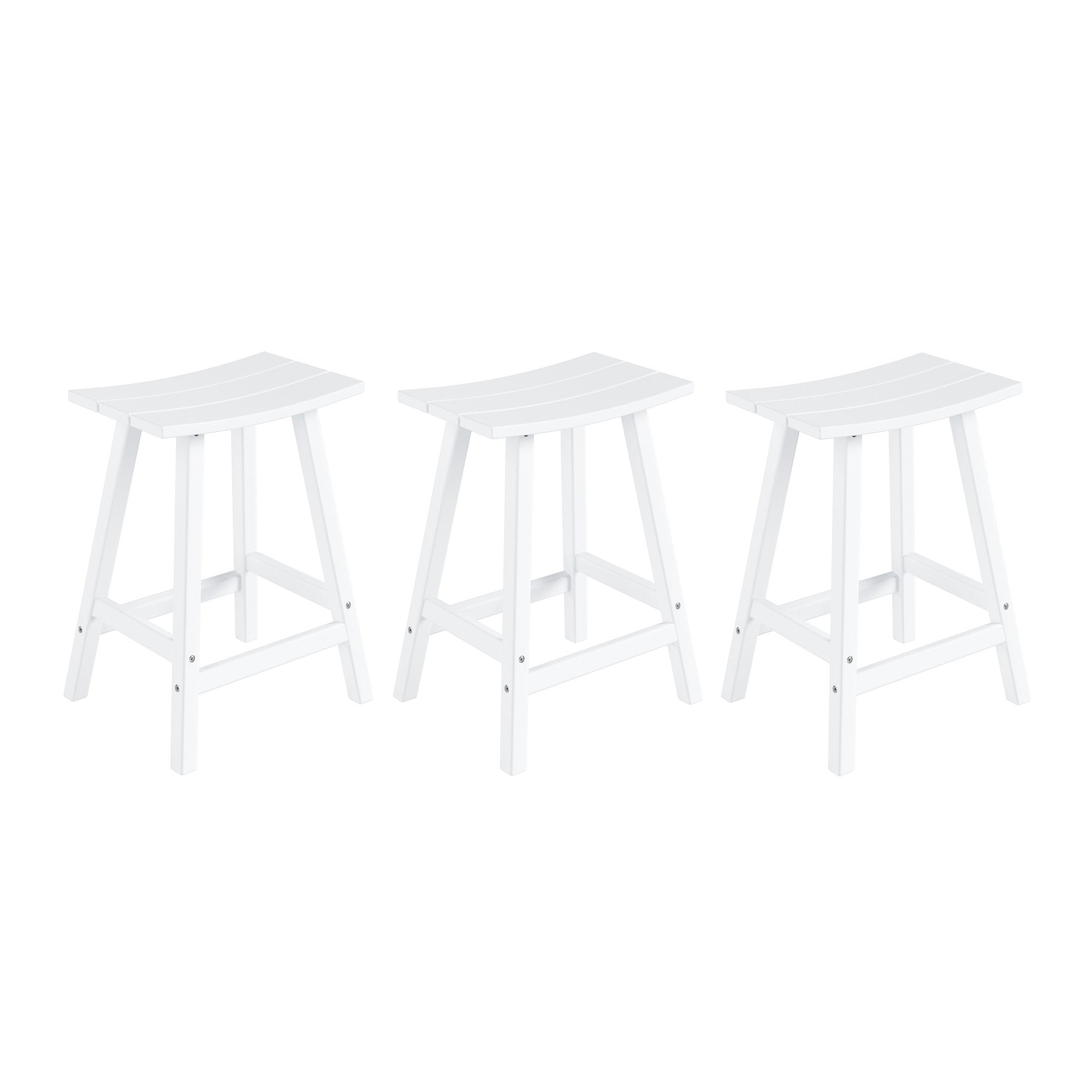 Paradise 24 Inch Counter High Saddle Stools (Set of 3)