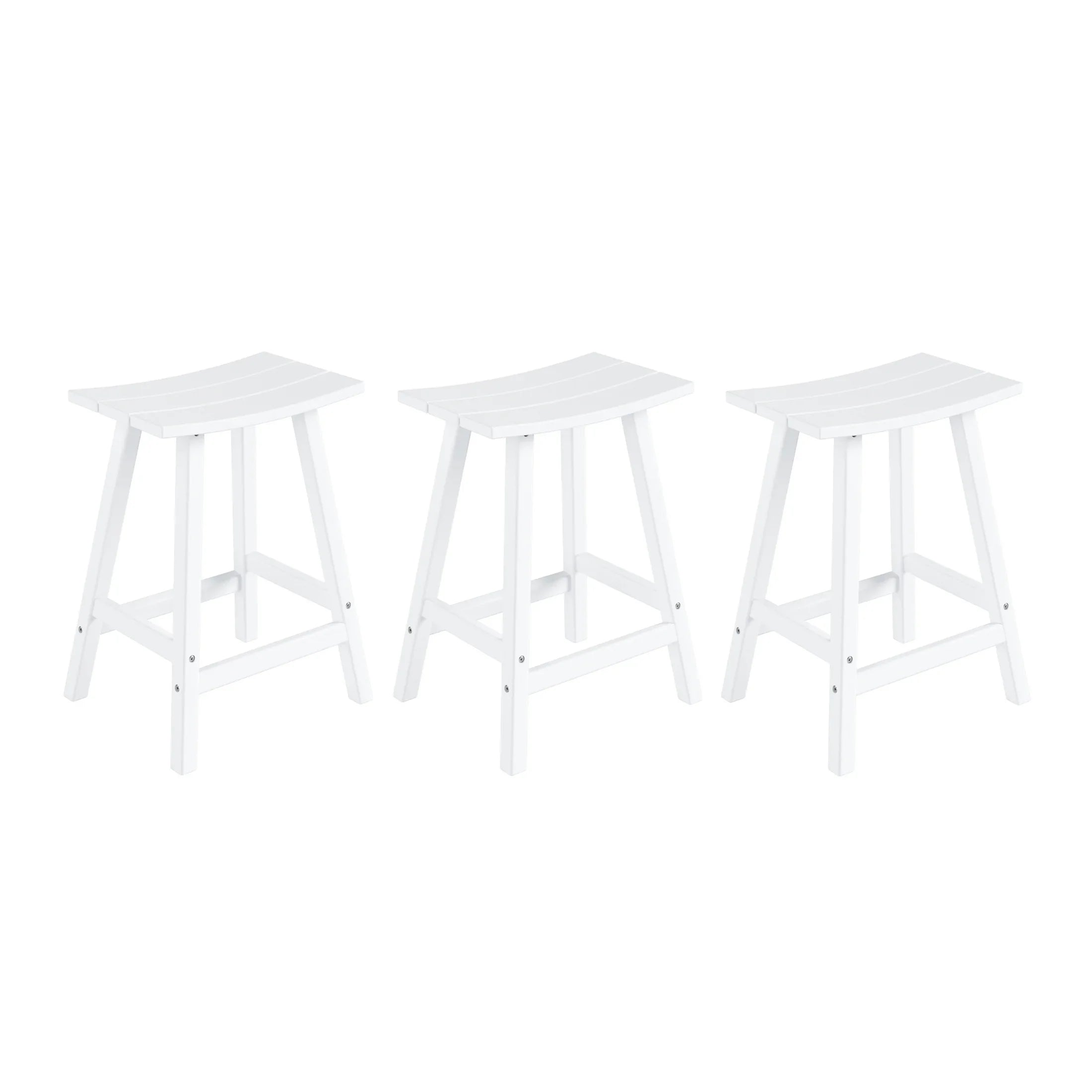 Paradise 24 Inch Counter High Saddle Stools (Set of 3)