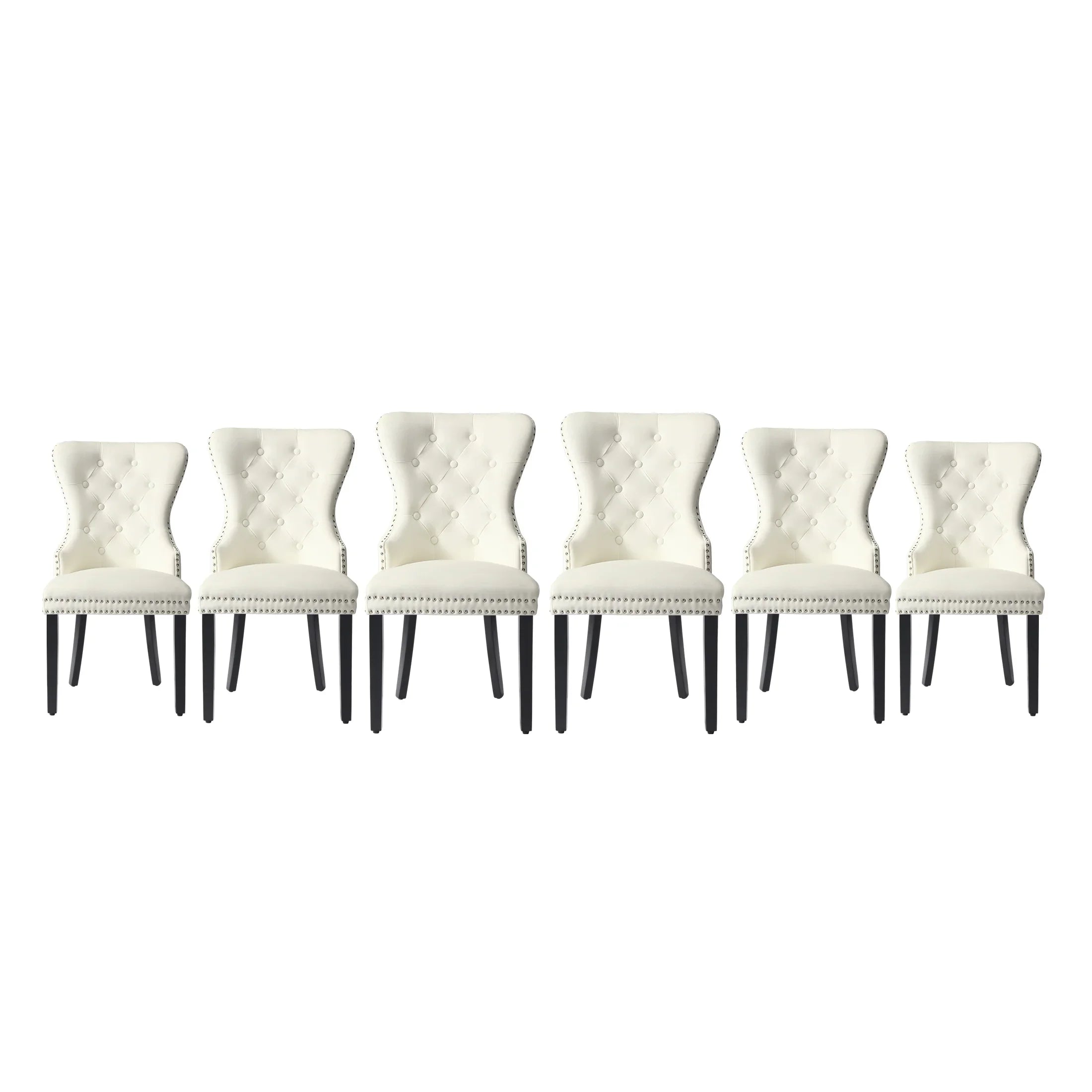 Hank Velvet Upholstered Tufted Dining Chairs (Set of 6)
