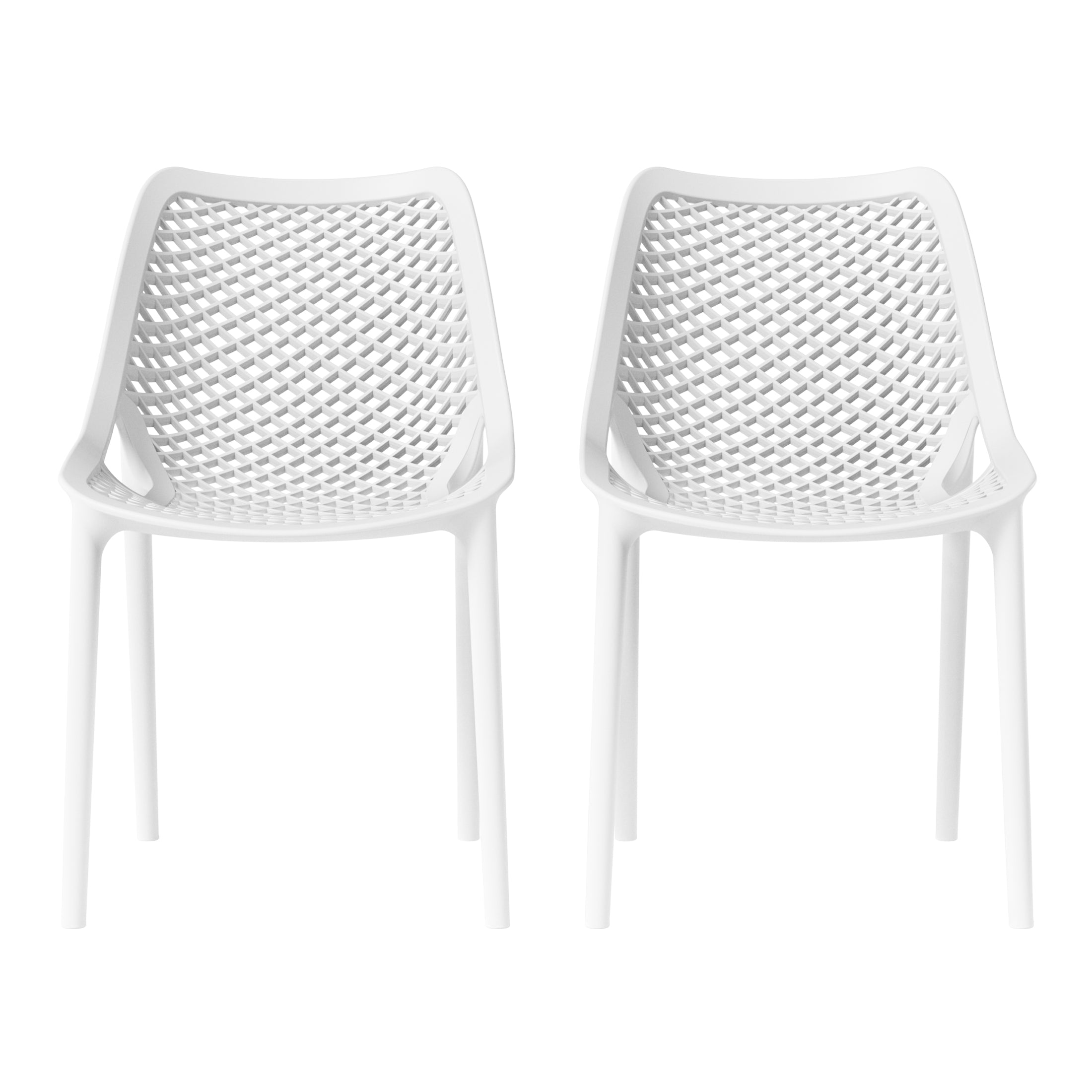 Sunshine Outdoor Stackable Modern Plastic Dining Chairs (Set of 2)