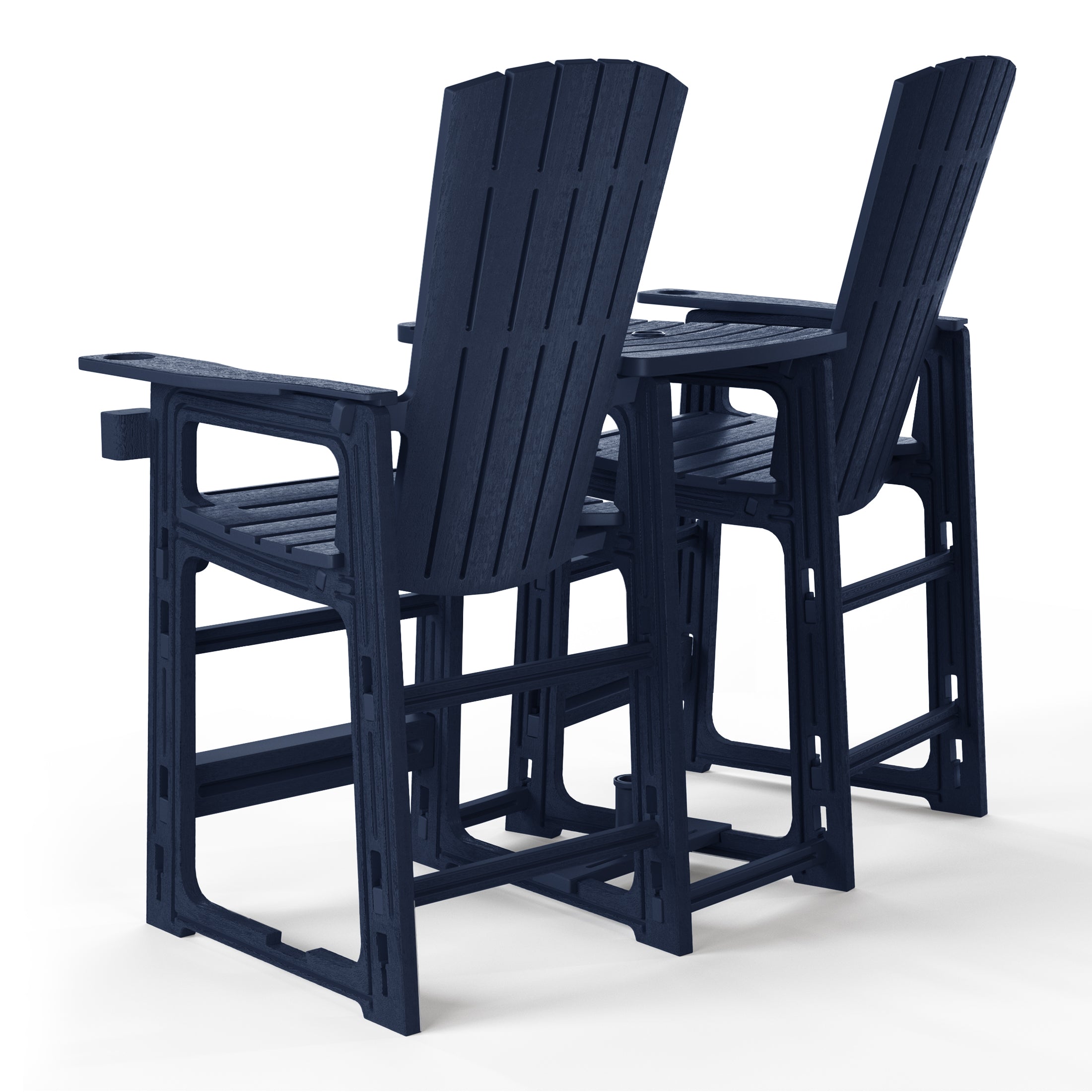 Cayman Outdoor Tall Adirondack Chairs With Connecting Table Tray (Set of 2)