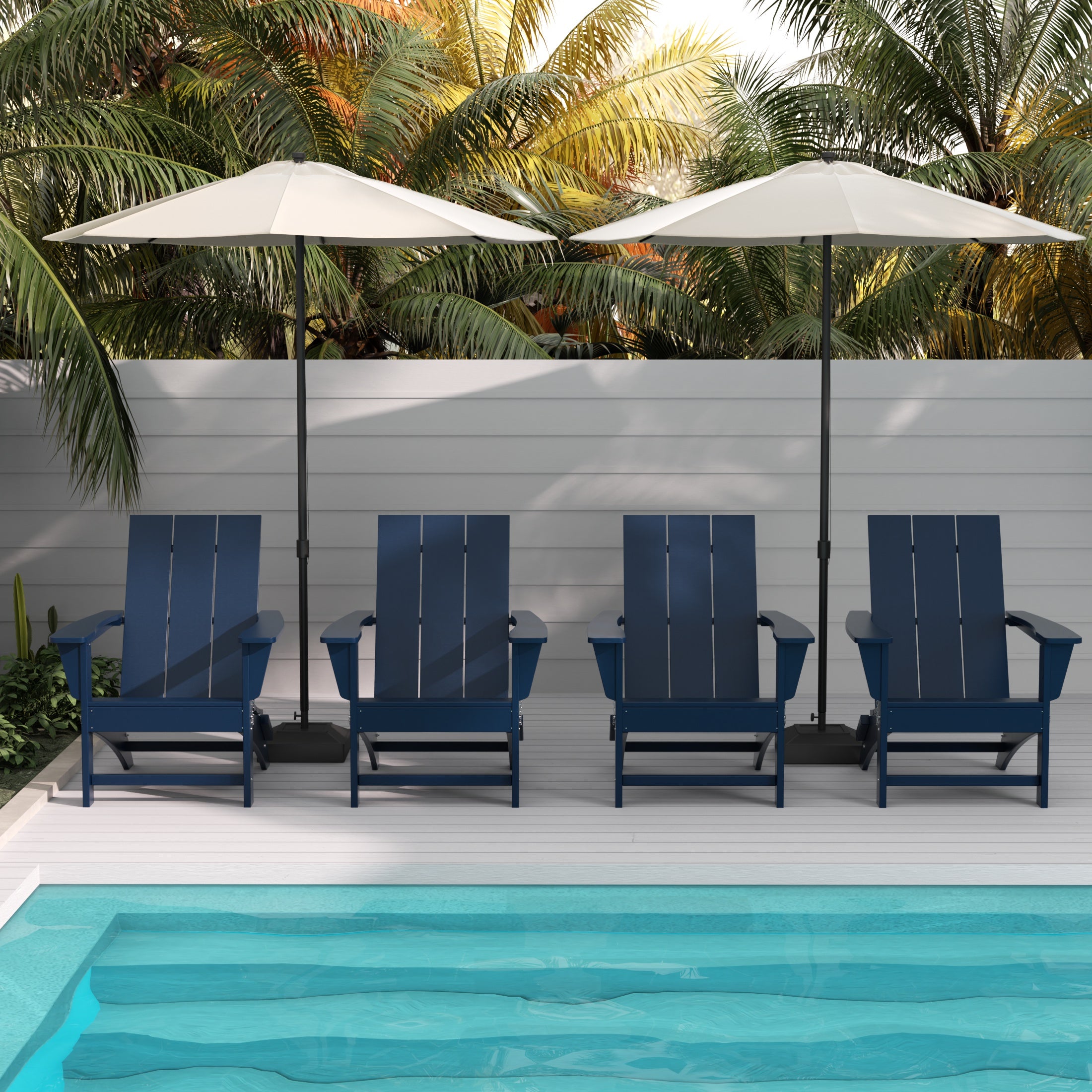 Palms Modern Outdoor Folding Adirondack Chair (Set of 4)