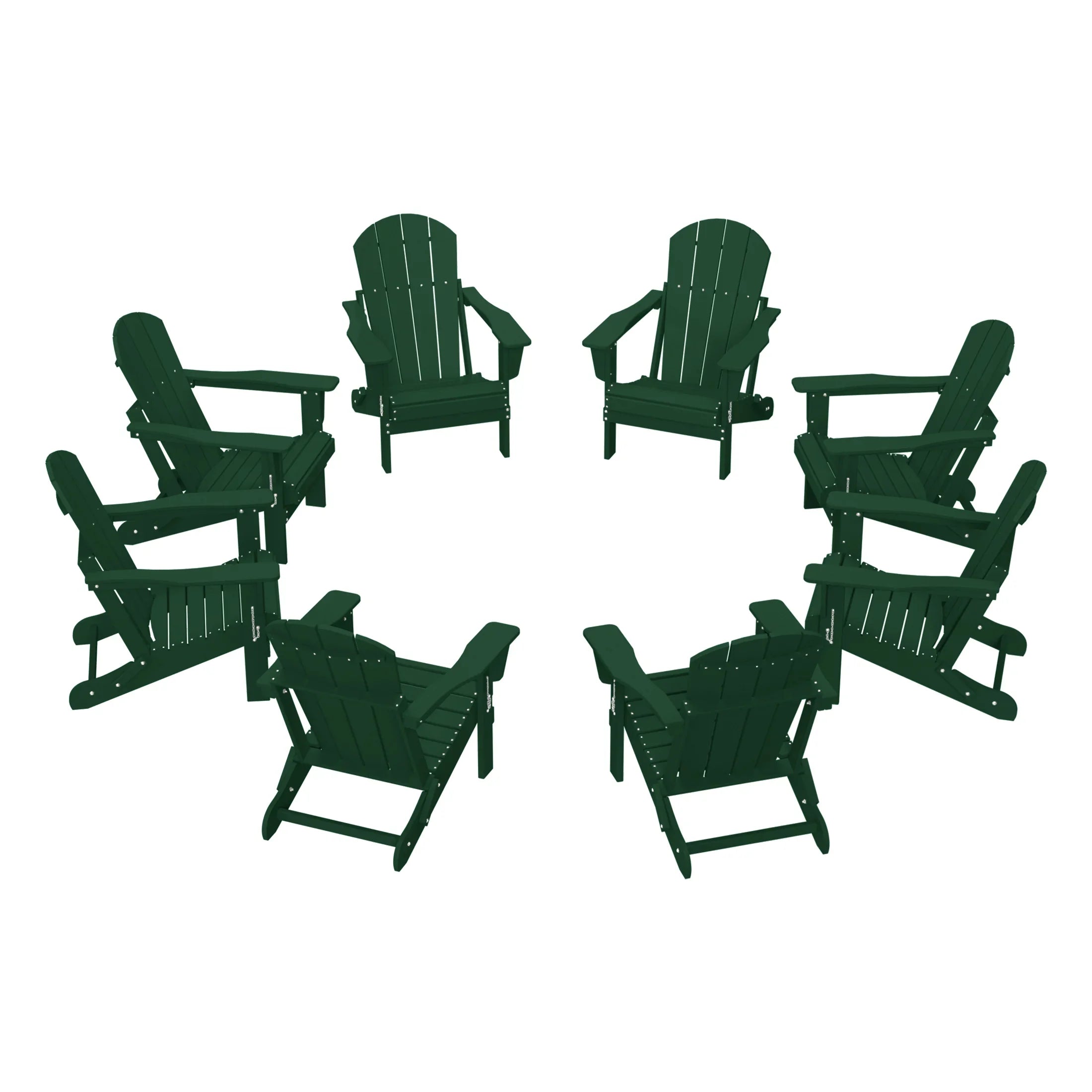 Paradise Outdoor Folding Poly Adirondack Chair (Set of 8)