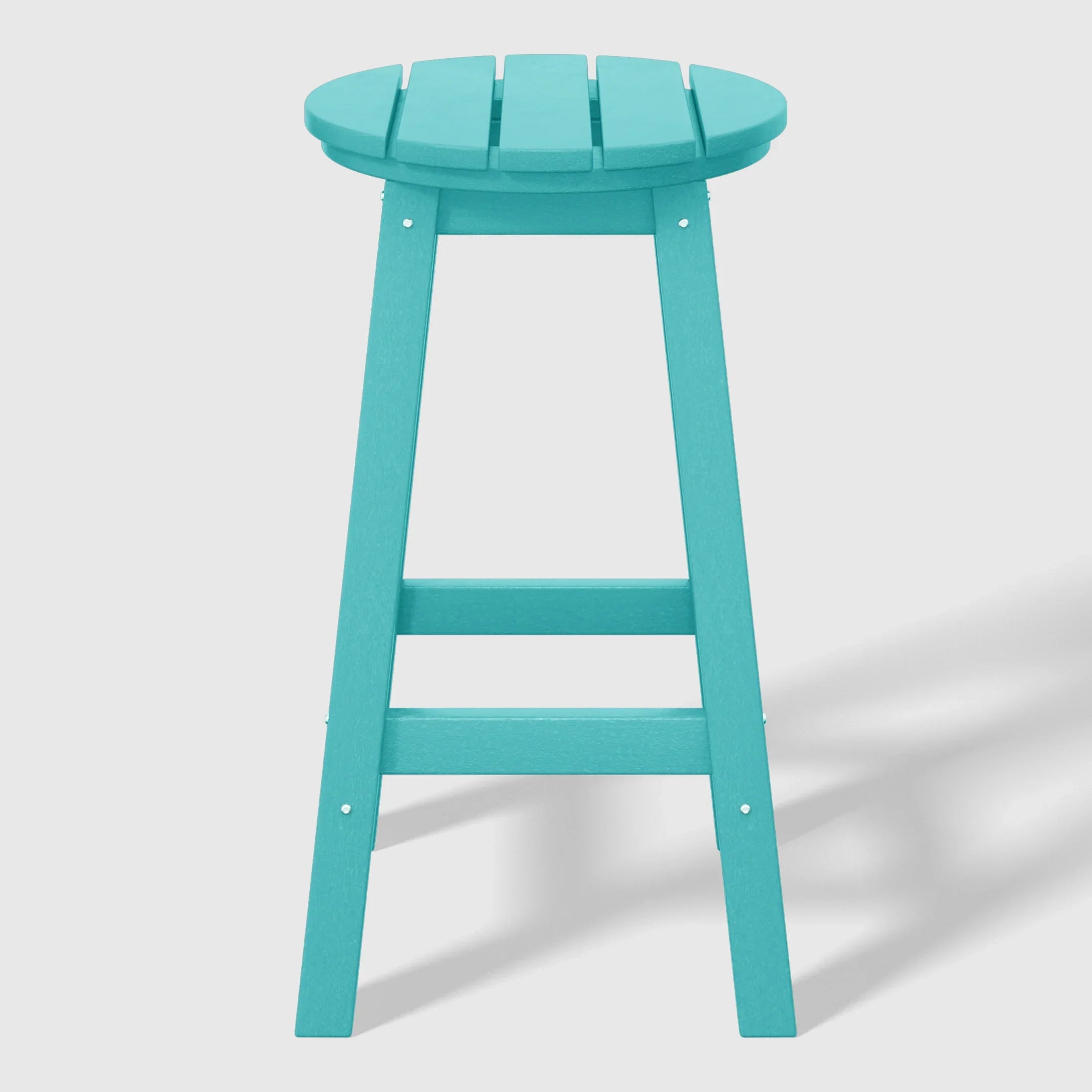 Paradise 24" HDPE Outdoor Patio Round Counter Height Bar Stool Set of 2
