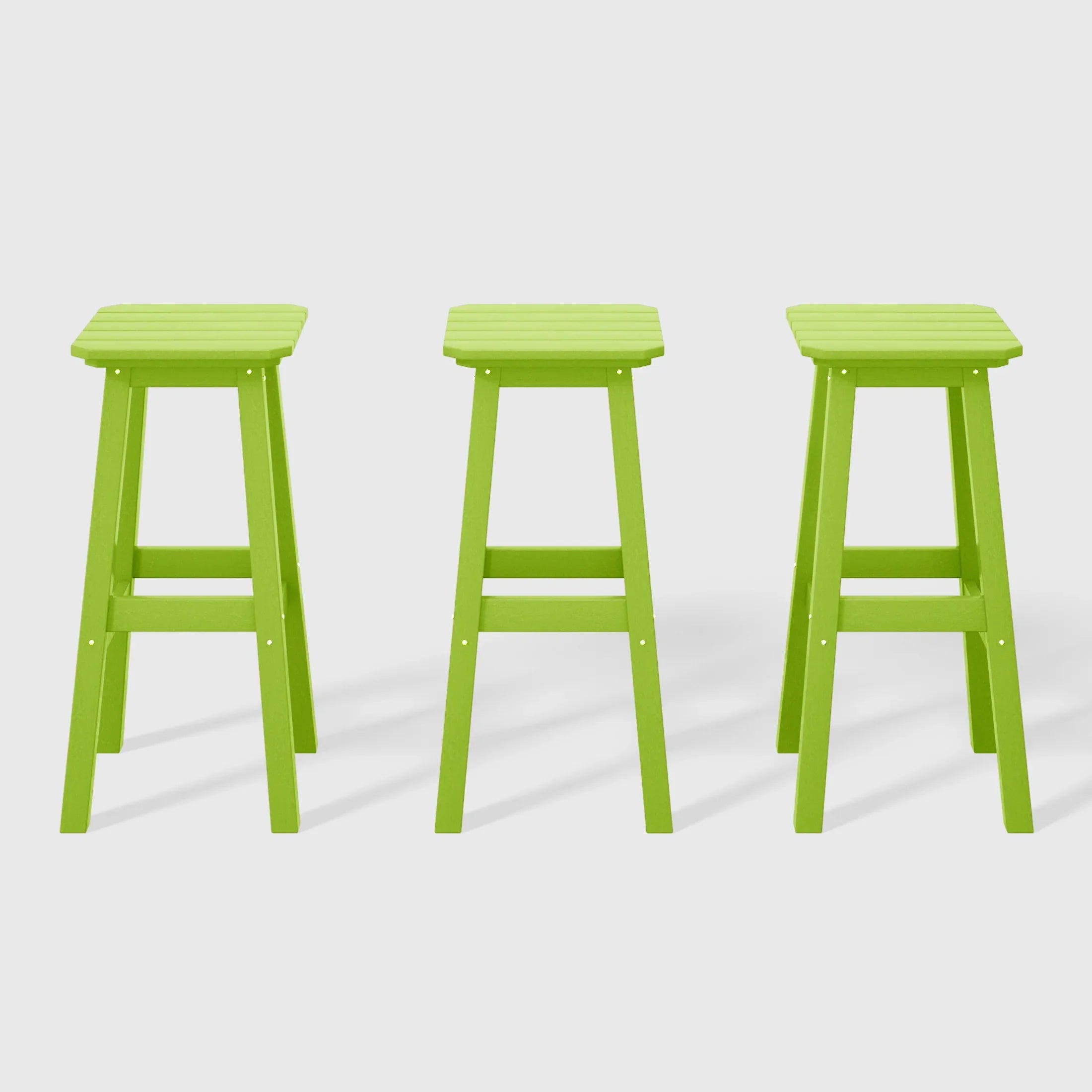 Paradise 29" HDPE Outdoor Patio Square Bar Stools (Set of 3)