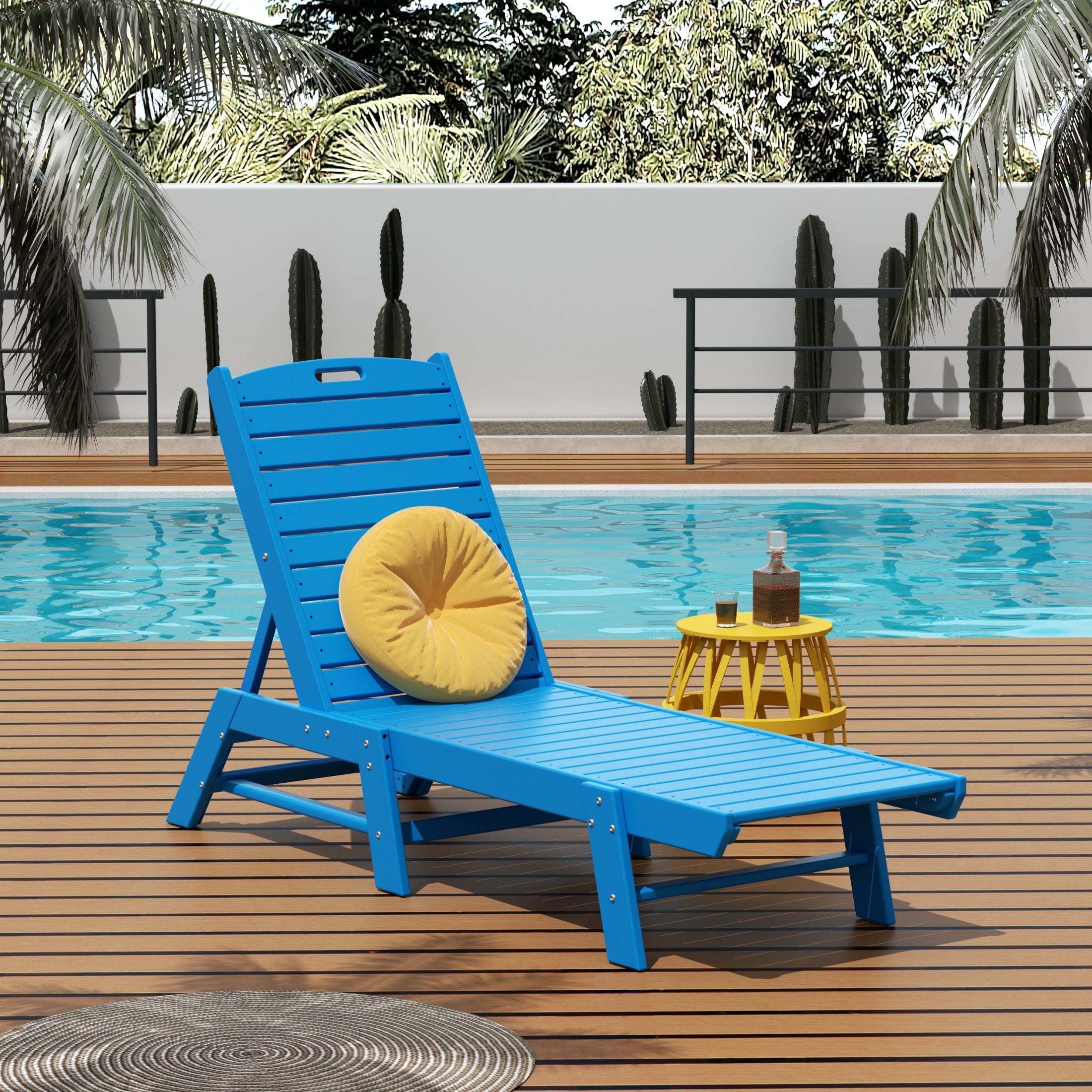 Paradise Poly Reclining Outdoor Patio Chaise Lounge Chair Adjustable