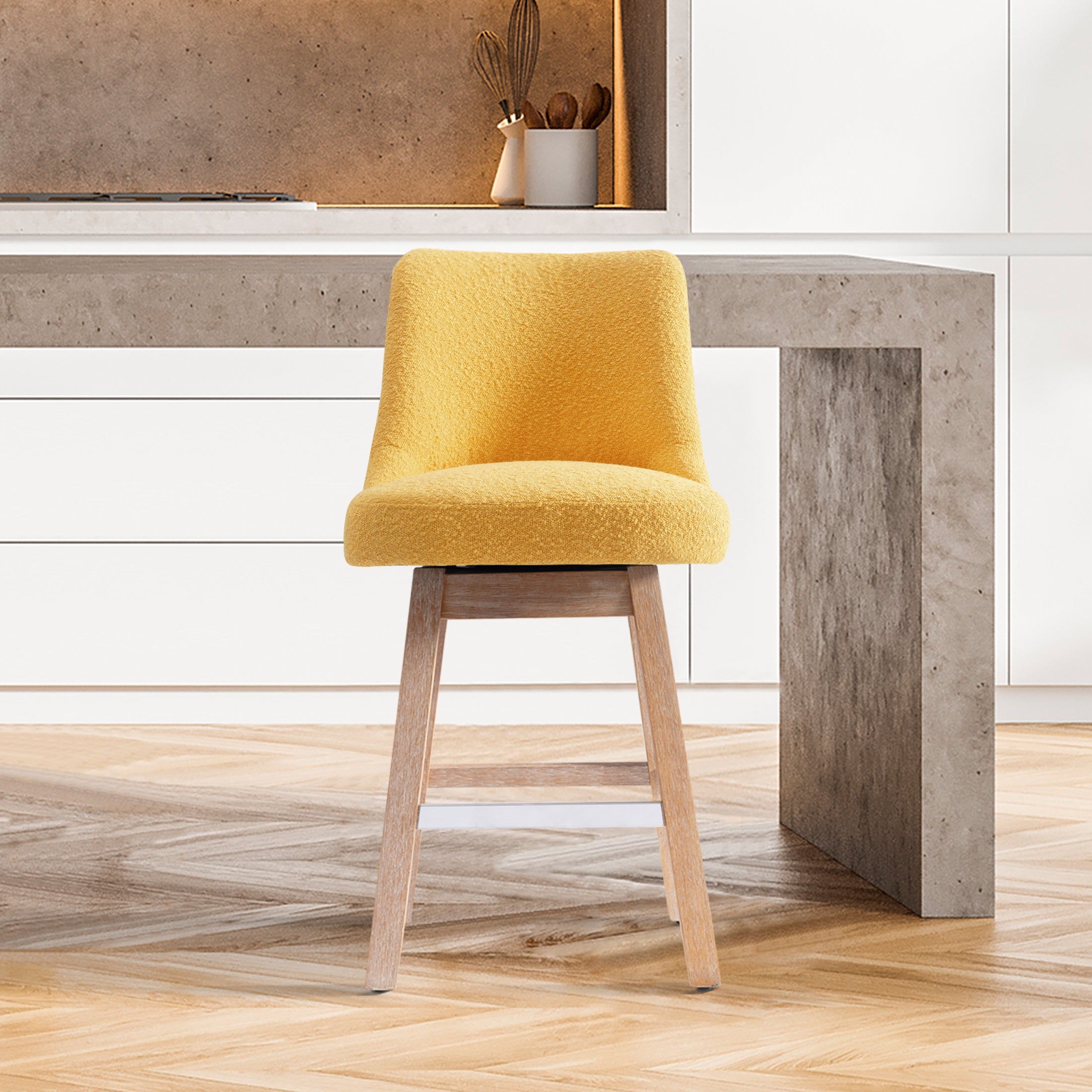 Amélie 26" Upholstered Swivel Counter Height Bar Stool