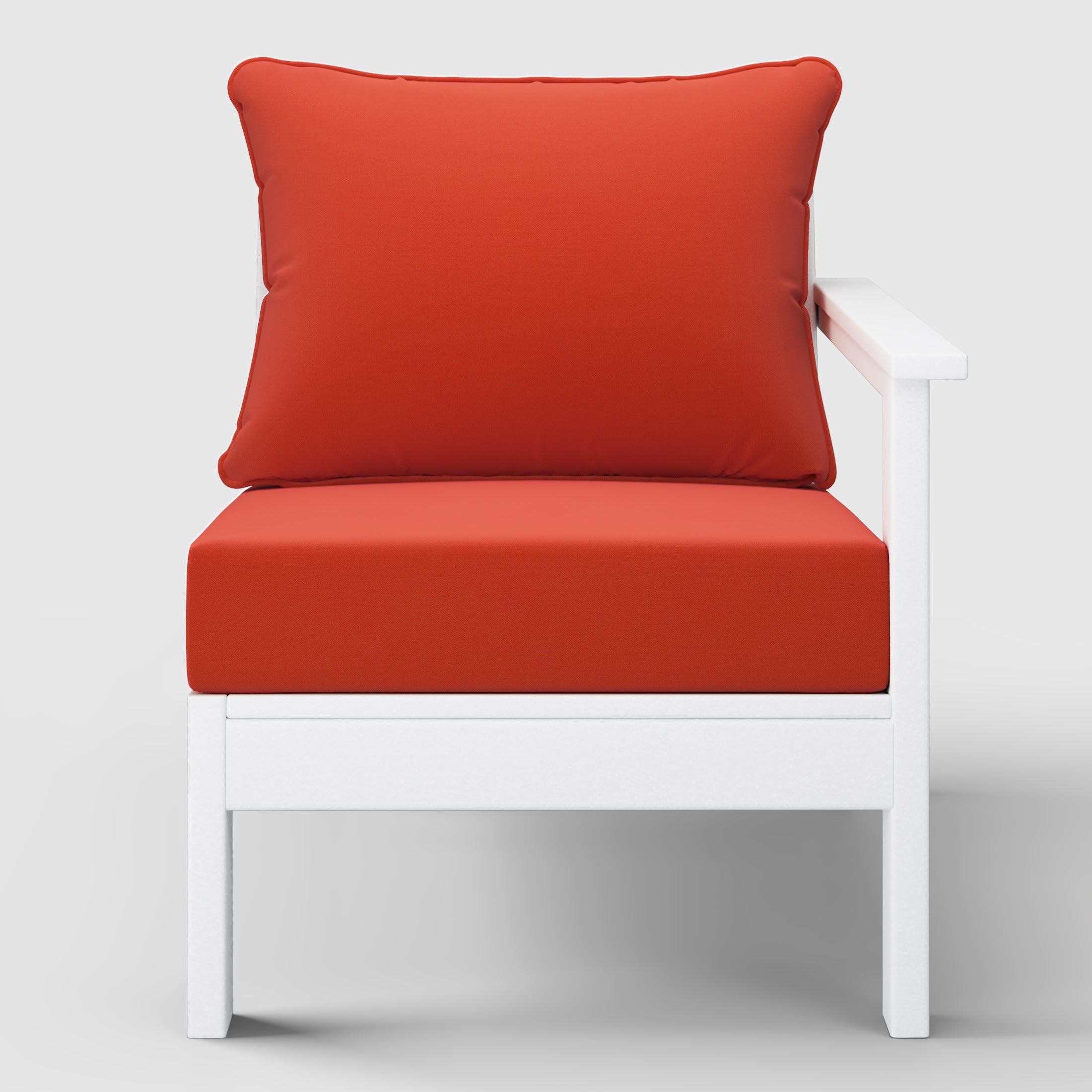 Portsmouth Outdoor Patio HDPE Right Arm Sectional Corner Club Chair with Patio Cushions