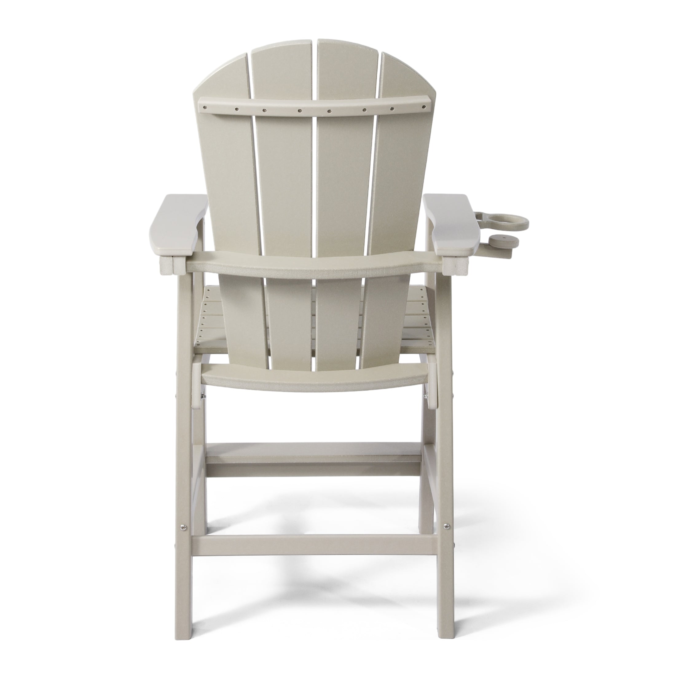 Paradise Outdoor HDPE Tall Adirondack Counter Height Bar Chair With Cup Holder